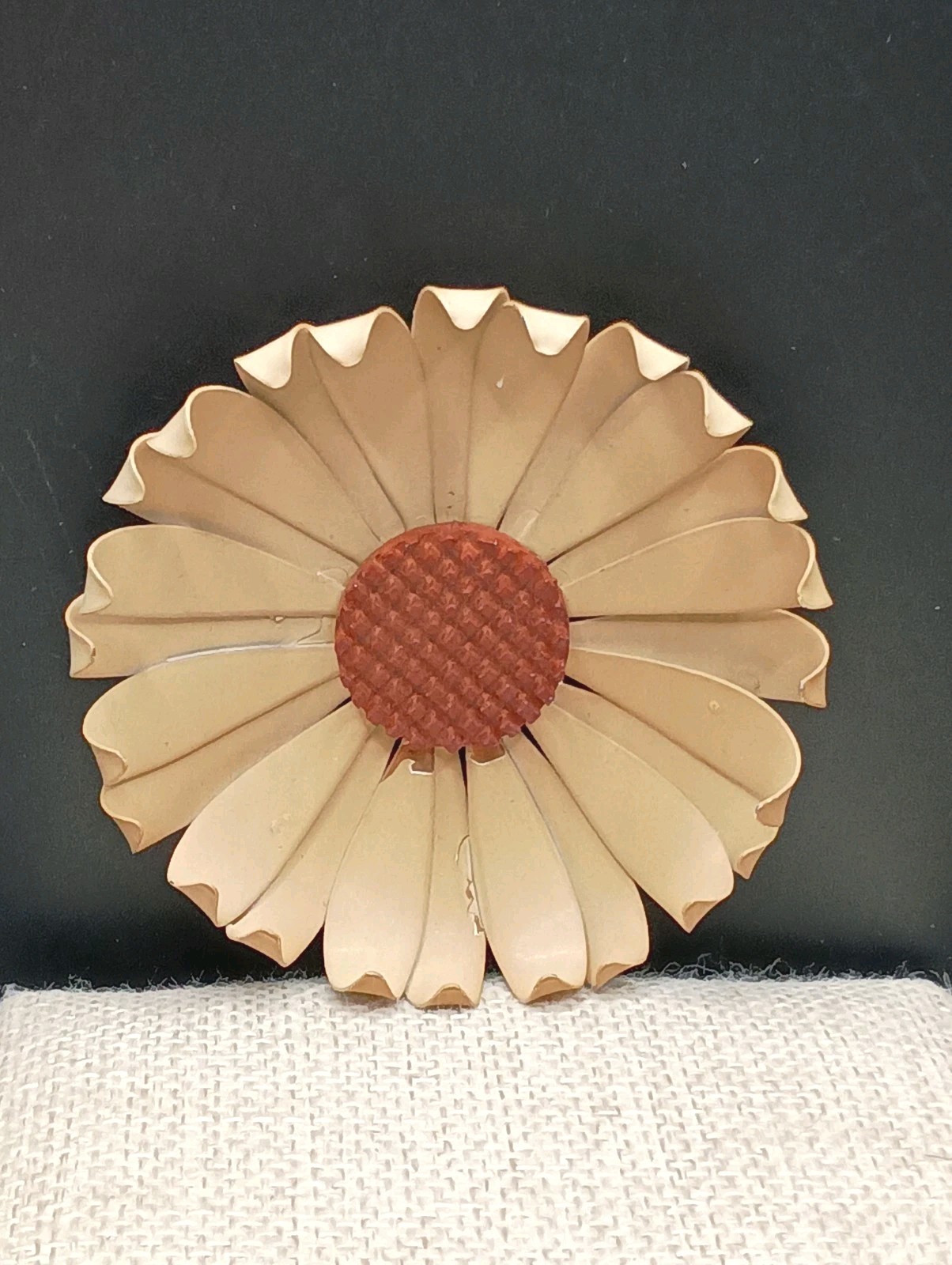 Vintage Large Enamel Flower Brooch Mod Pop Art 2.75\