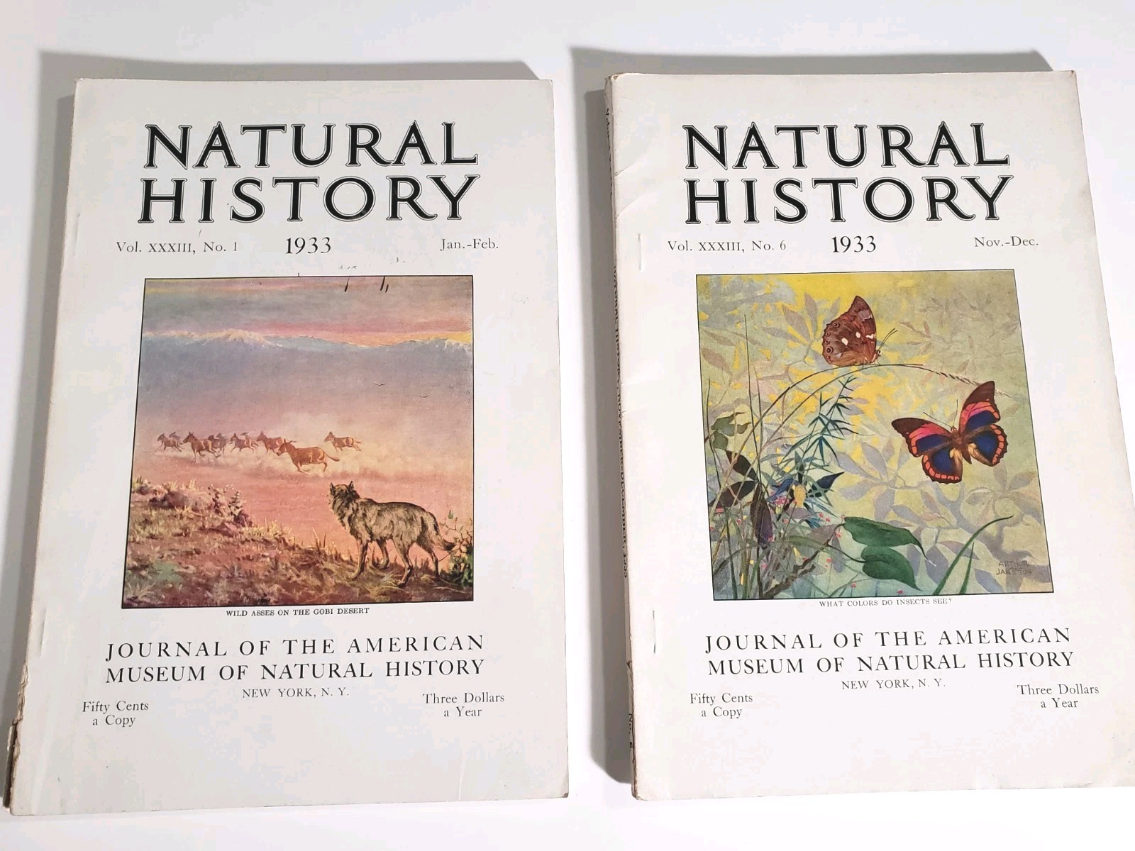 Natural History Magazine January February 1933 November December 1933 