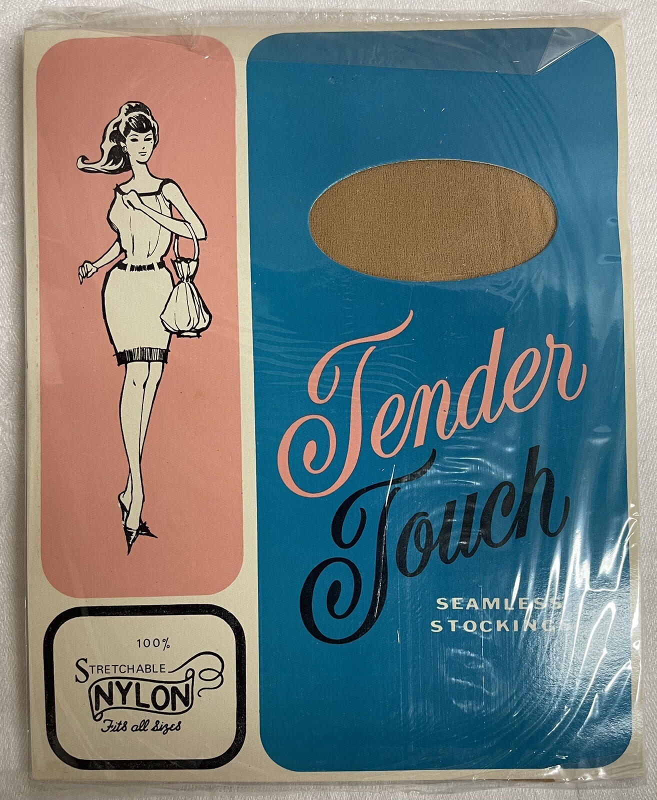 1950s Nylon Stockings Tender Touch Sealed Seamless Deadstock Vintage NOS