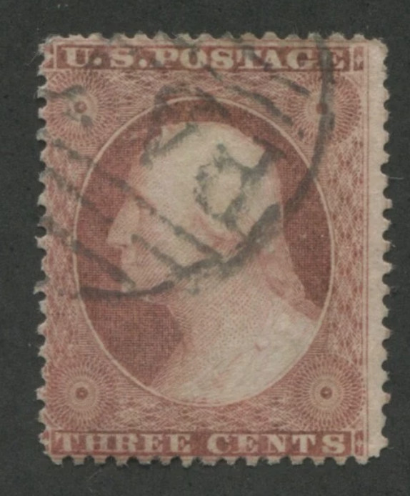 1857-61 United States 3¢ Washington Postage Stamp #25A Pos. 53L5L Used