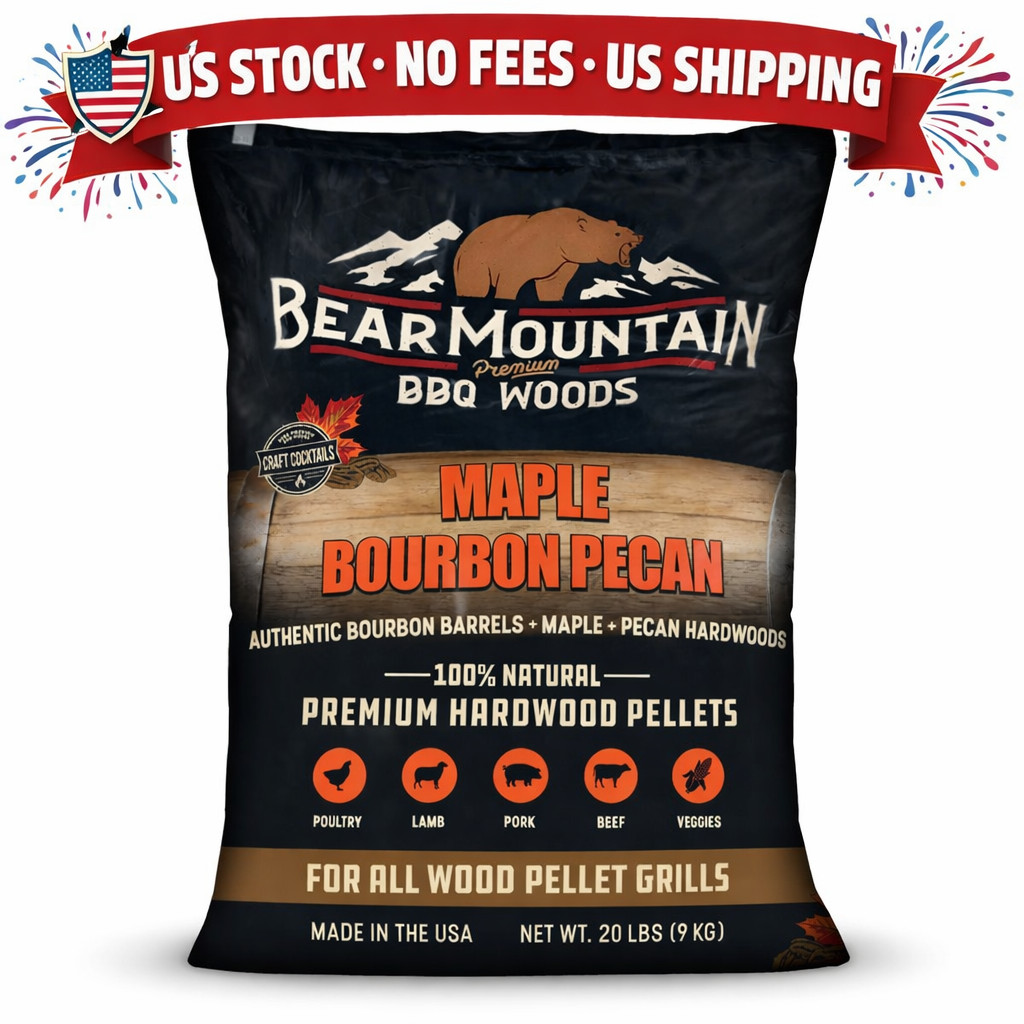 Bear Mountain Maple Bourbon Pecan BBQ Wood Pellets 20 lb Bag Premium Blend