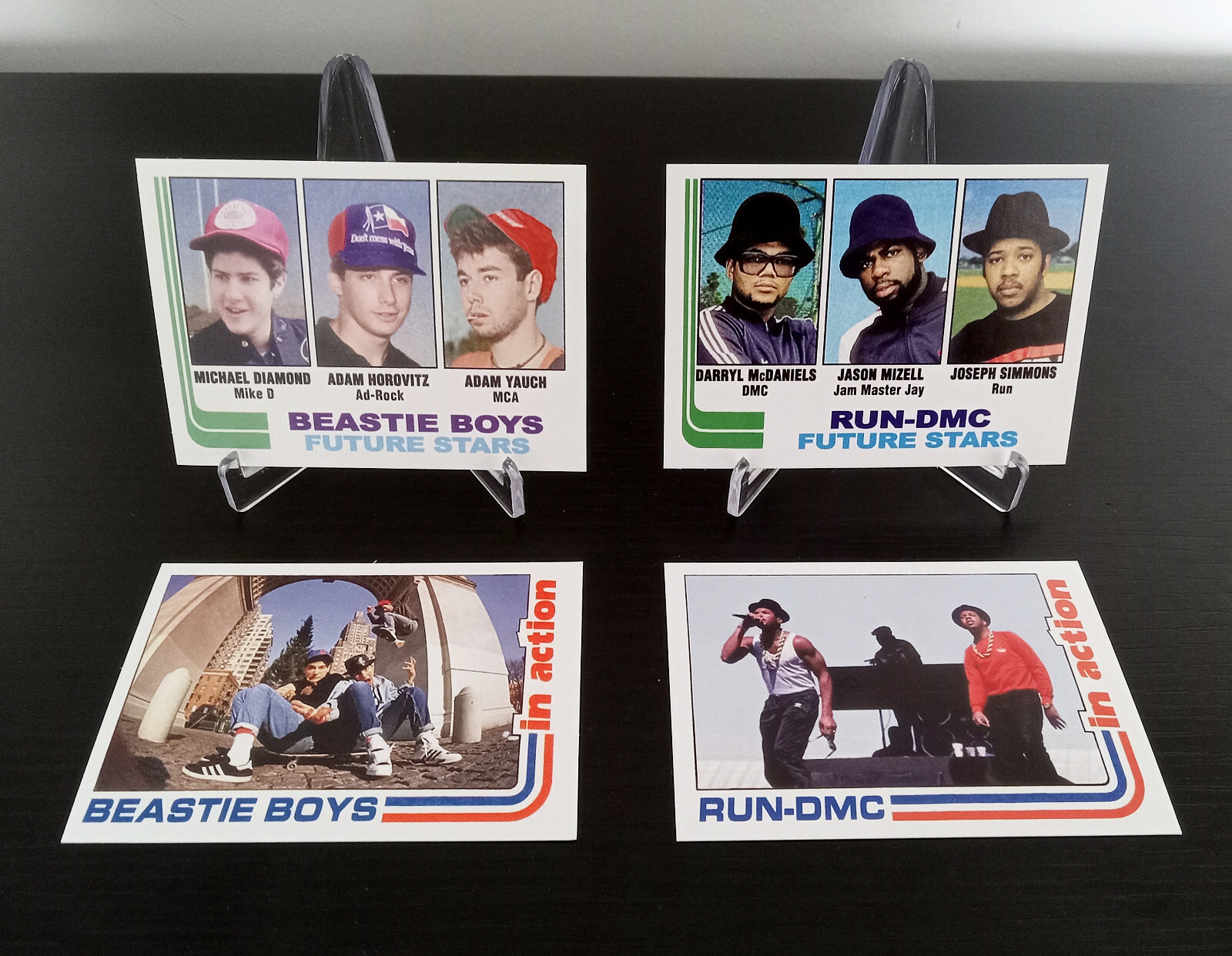 Vintage Rappers 4-Card Set: Custom-Designed Art Cards | Beastie Boys Run-DMC