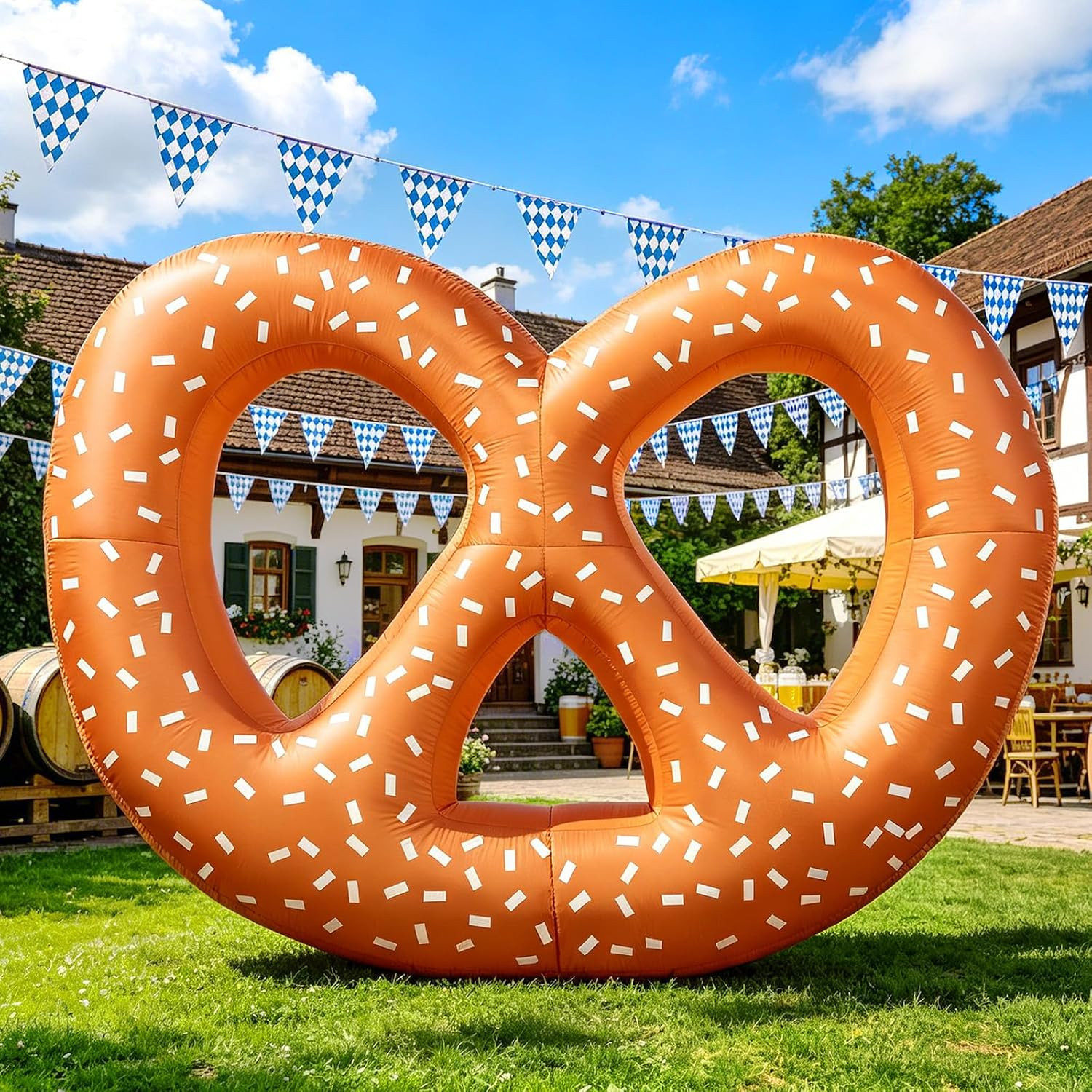 8FT Oktoberfest Inflatable Pretzel Decoration Outdoor Bavarian Beer Party 8FT Oktoberfest Inflatable Pretzel Decoration Outdoor Bavarian Beer Party