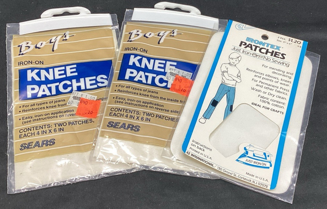 Vtg Iron-on Knee Patches 4x6 Sears Irontex, Qty 3, ships free
