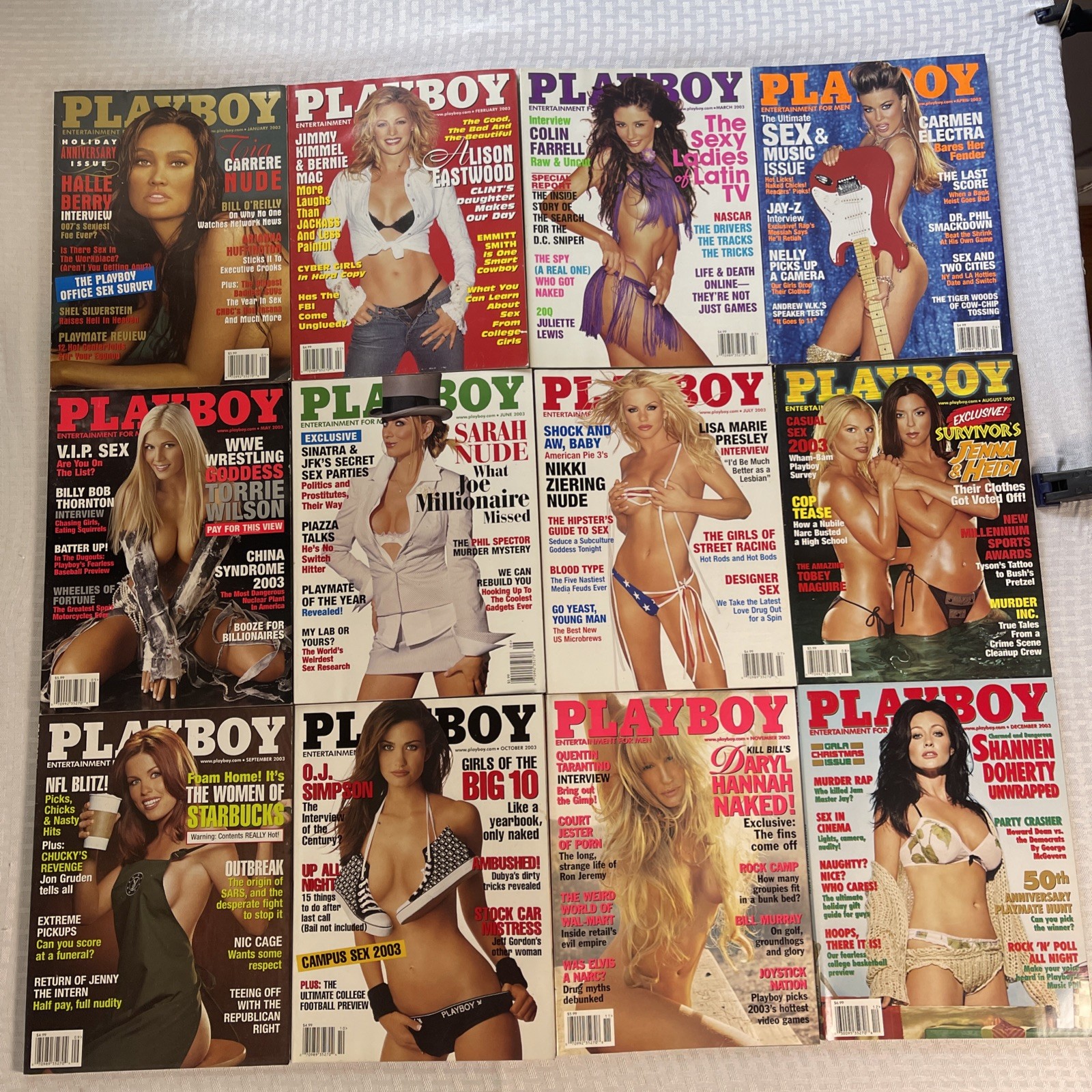 PLAYBOY Magazine 2003 Complete Year Full Set 12 Issues PLAYBOY Magazine 2003 Complete Year Full Set 12 Issues