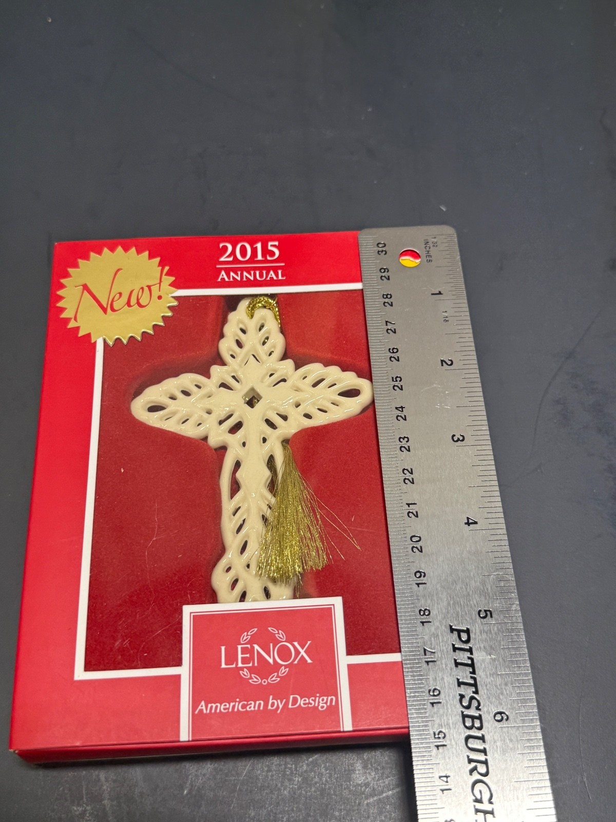Lenox 2015 Annual cross ornament