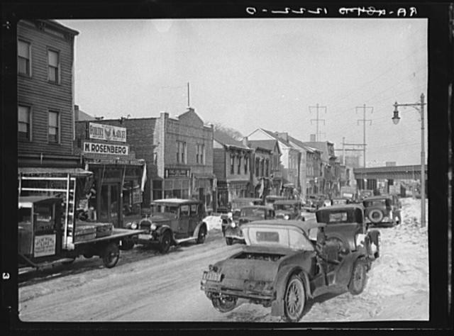 Photo:New Brunswick New Jersey 1910s Street Scene Snow Cars Main Street