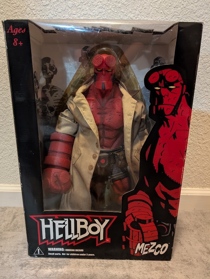 Mezco 2005 Vintage 18-in Hellboy Action Figure, Minimal Damage, Never Opened