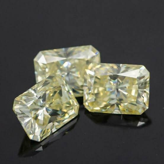 3 Ct Lot Light Yellow VVS1 Diamond Radiant Cut AAA Quality 7x5 MM Gemstone 3 PCS