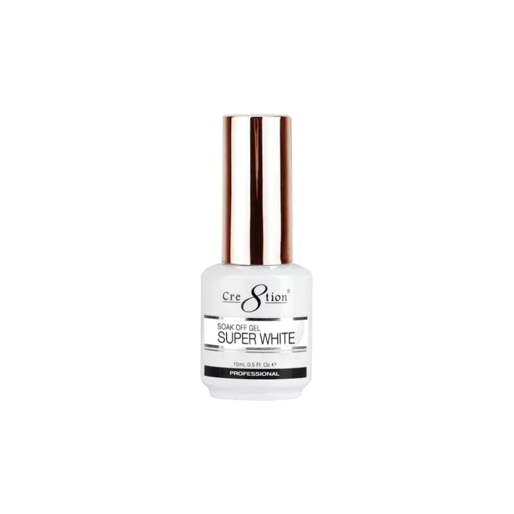 Cre8tion - Soak Off Gel System - Super White - 0.5oz (15mL) French Color