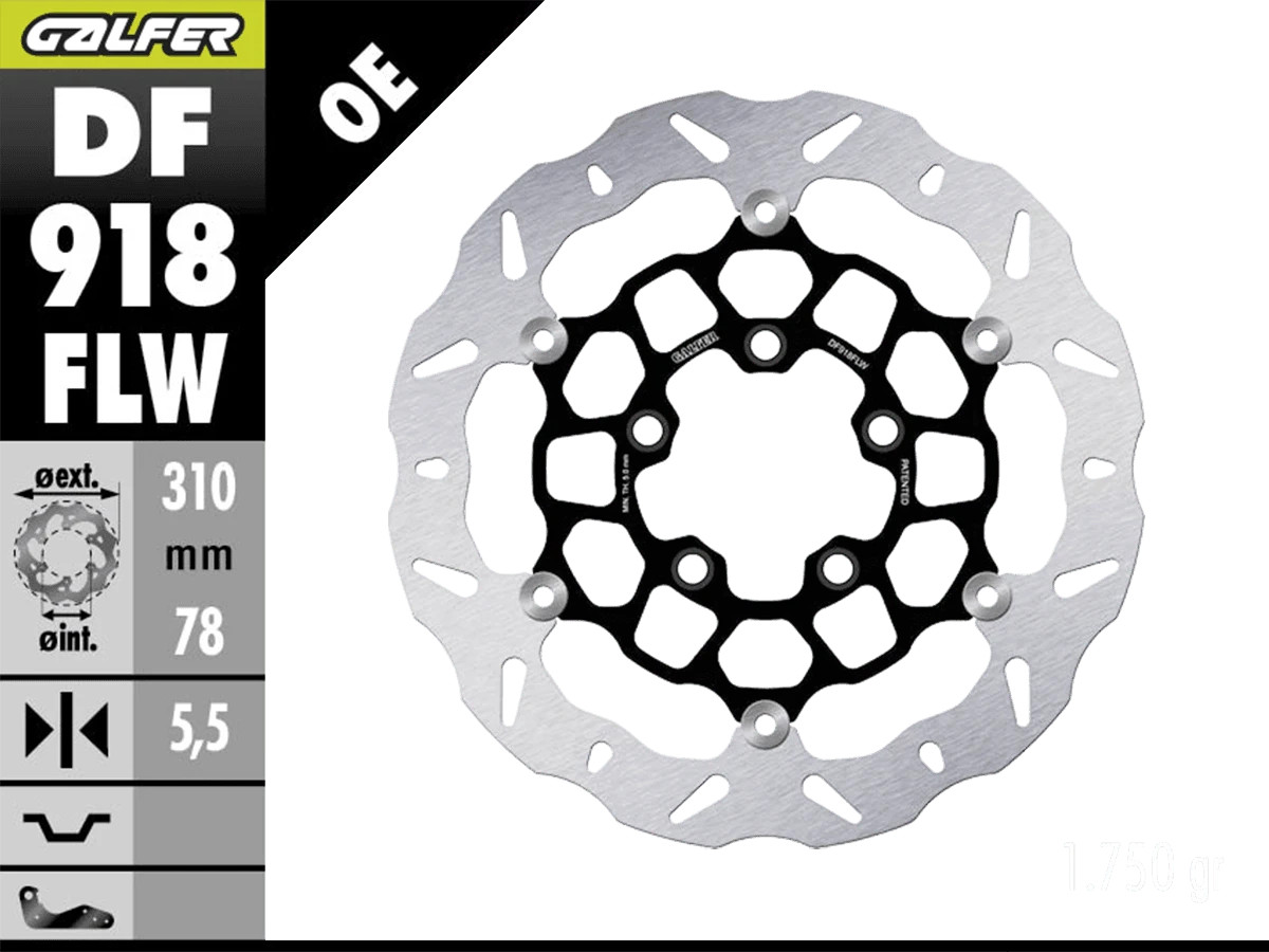 GALFER Fits DF918FLW Wave Rotor Front For High-Performance Braking GALFER Fits DF918FLW Wave Rotor Front For High-Performance Braking