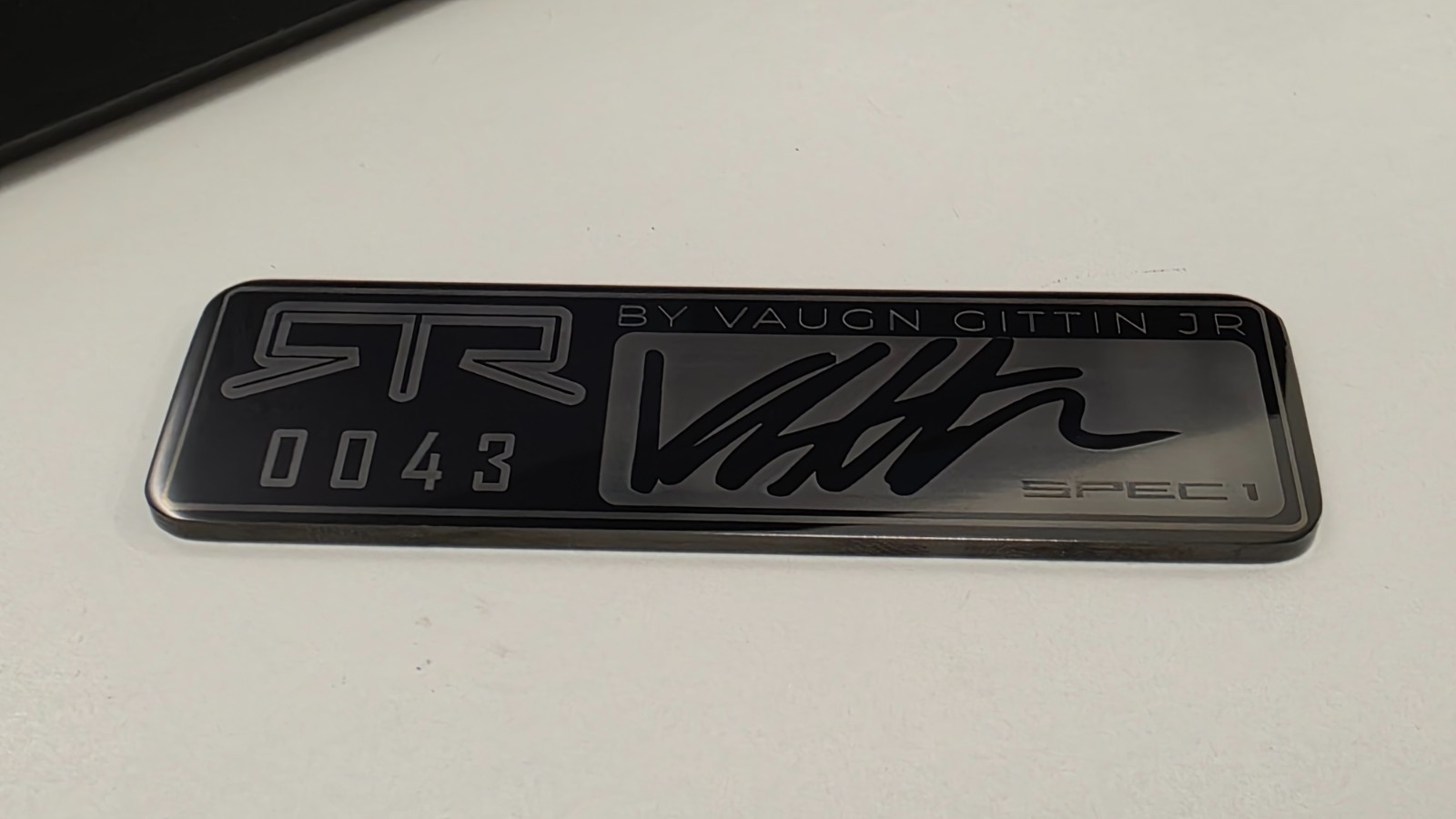 Engraved Custom RTR Vaughn Gittin JR Dash Plaque Black