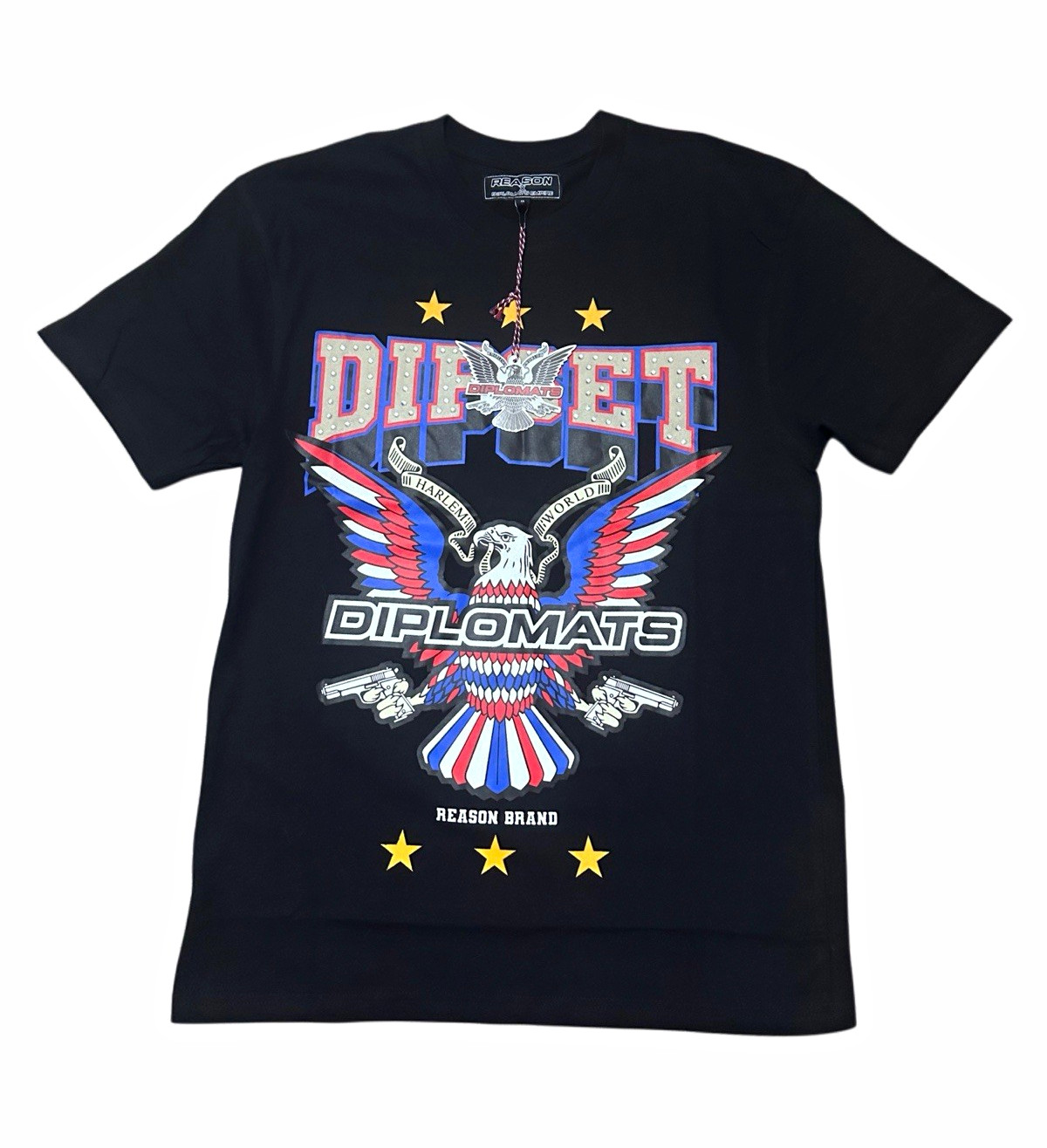 Reason Men\'s M Black Crew Neck Short Sleeve DIPSET Graphic Print T-Shirt Reason Men\'s M Black Crew Neck Short Sleeve DIPSET Graphic Print T-Shirt