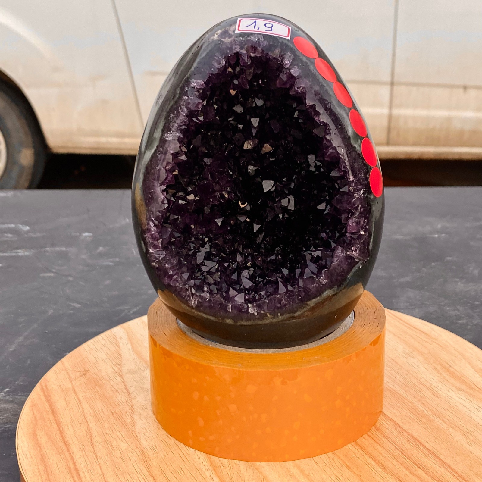 4.18LB Natural amethyst Dinosaur egg Quartz Crystal specimen healing