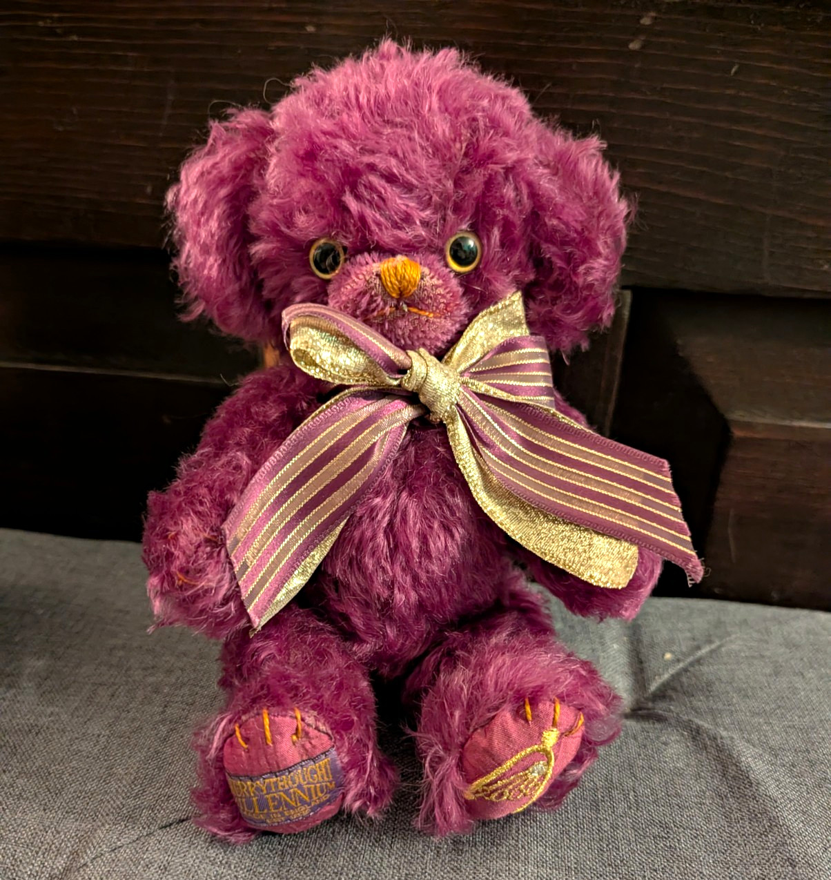 Merrythought Millennium Cheeky Bear T8MILL Amethyst Mohair Limited Ed 462/2000