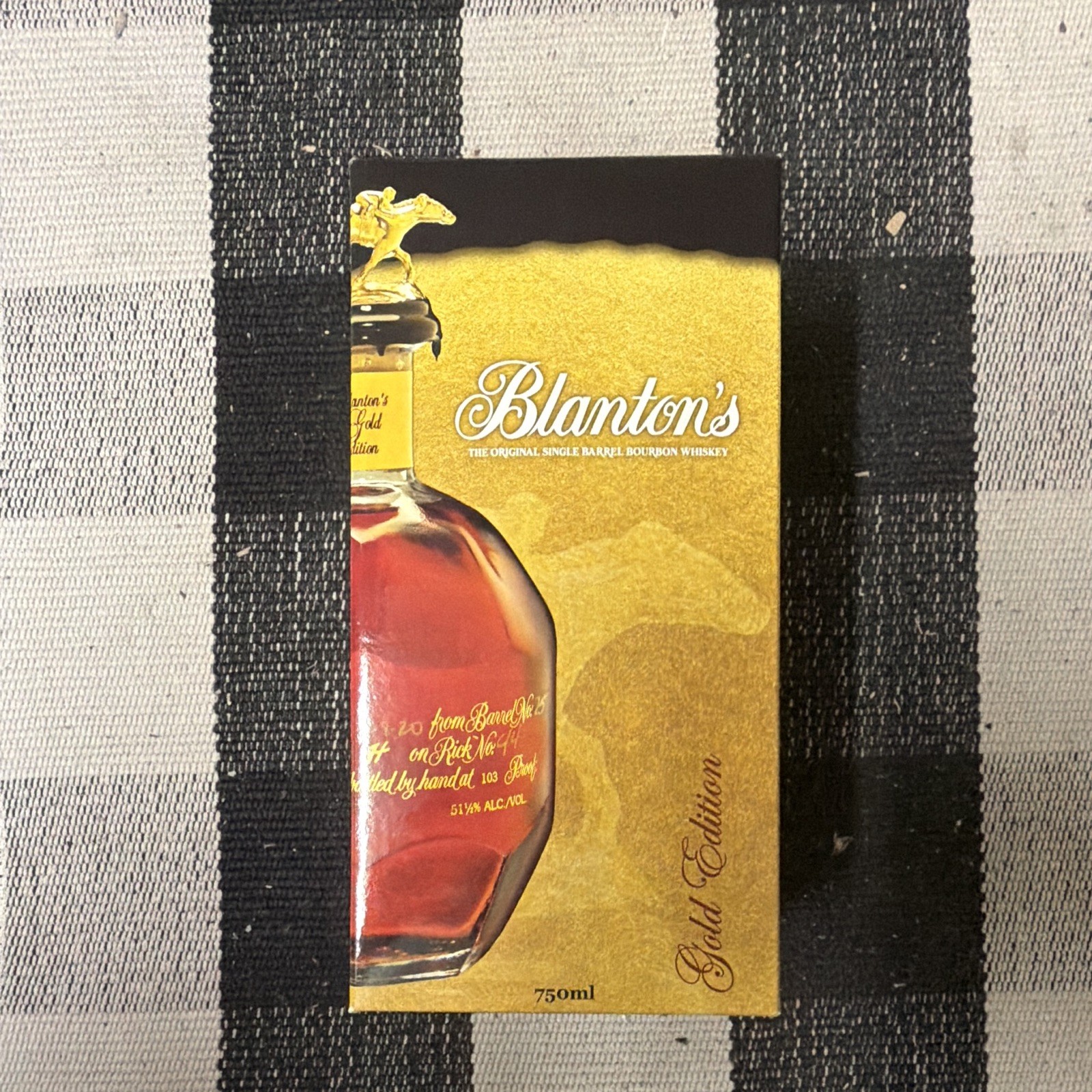 Empty Blanton’s Bourbon Box gold edition