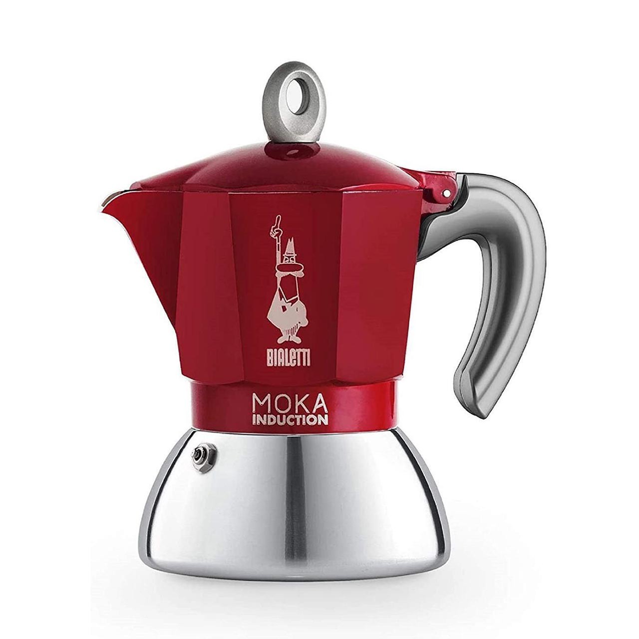 Bialetti Moka Induction Pot, Suitable for all Types of Hobs, 2 Cups, Red