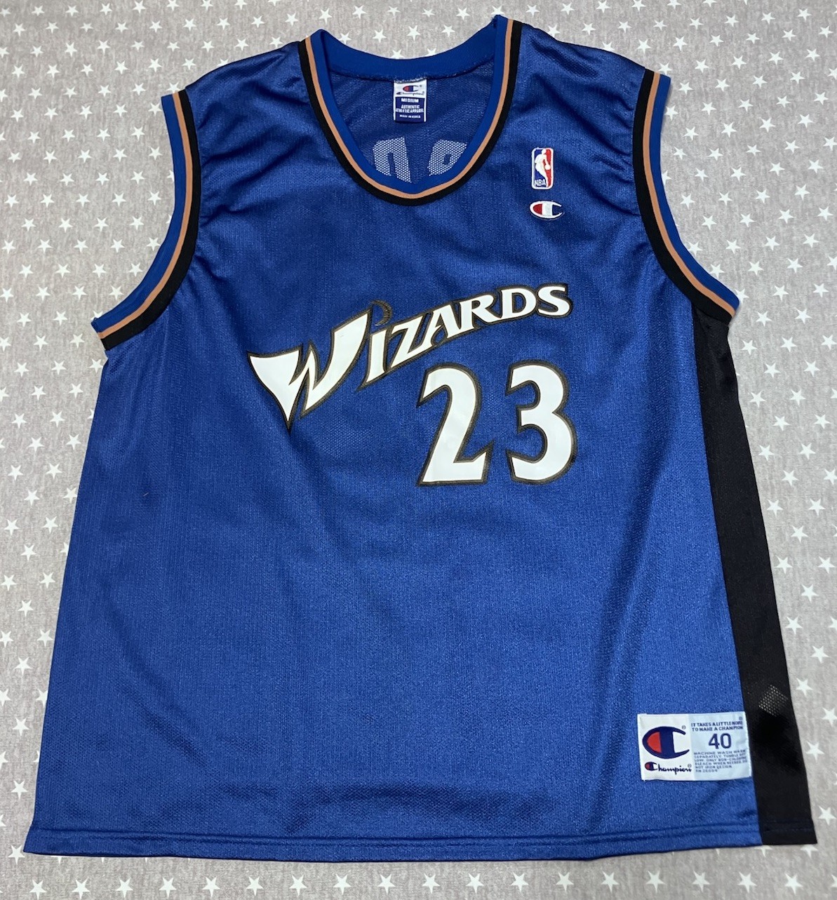 Vintage Michael Jordan #23 Wizards Champion Jersey Men’s 40 Blue 01’ Mint