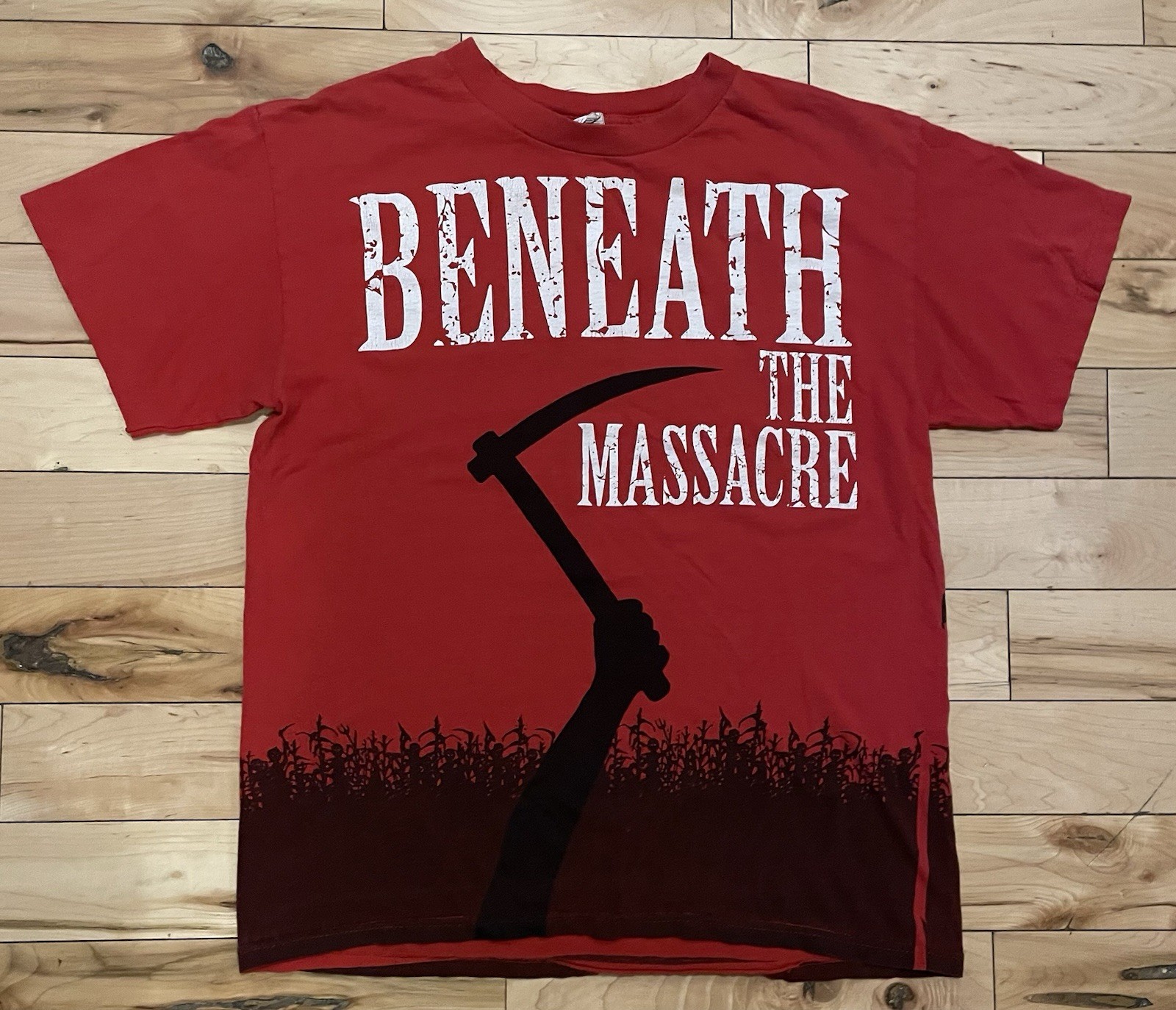 BENEATH THE MASSACRE rare Montreal Deathcore Metal Band T-Shirt, Size Medium