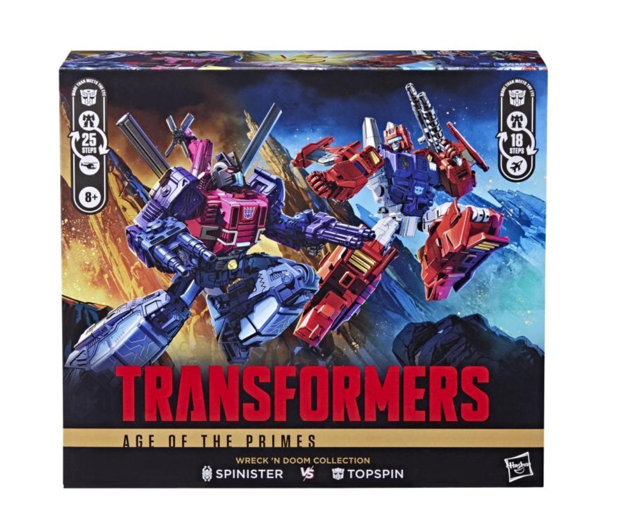 Transformers Age of the Primes Wreck 'n Doom Collection Topspin vs Spinister