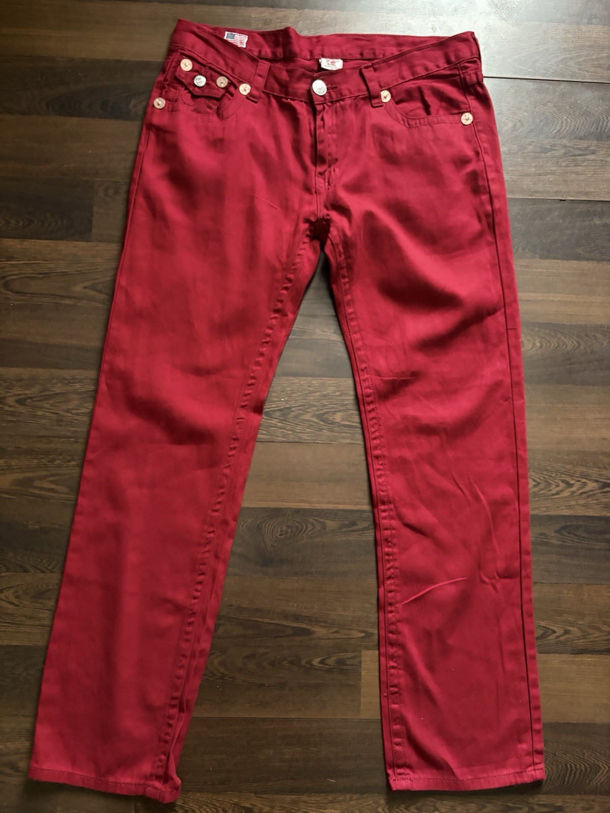 NWOT Vintage True Religion Red Billy Super T Jeans USA Made 36