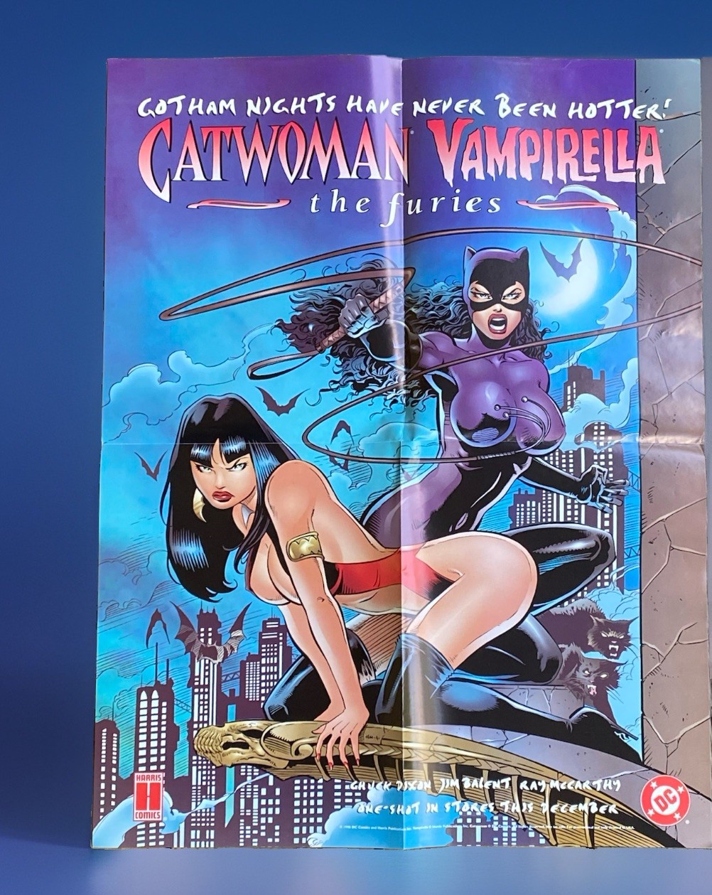 1996 CATWOMAN VAMPIRELLA 22 x 17 POSTER | THE FURIES JIM BALENT HARRIS