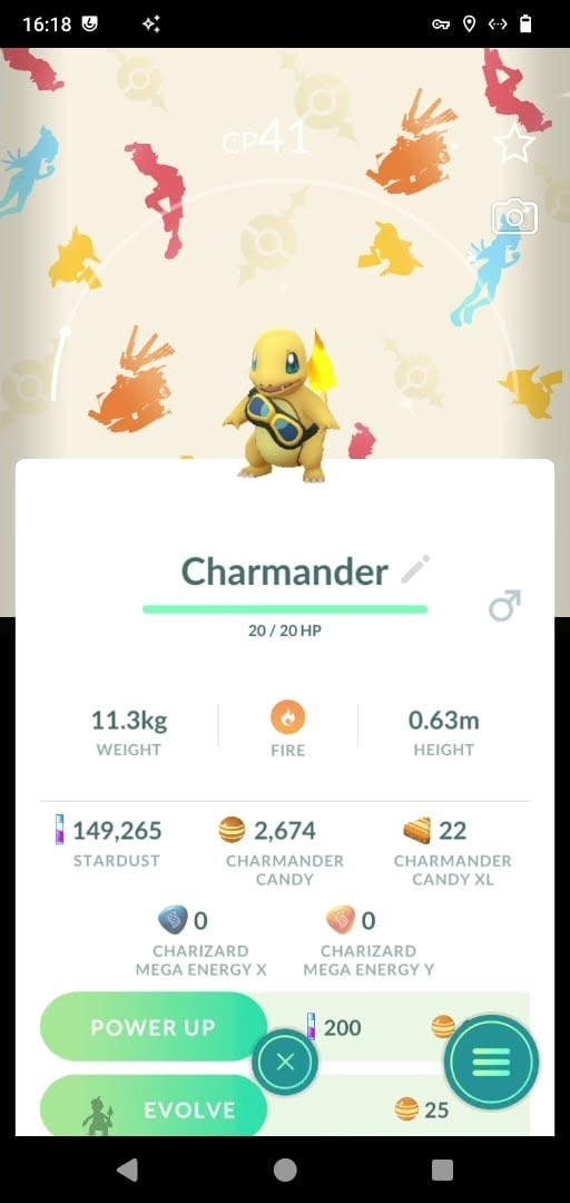 Pokemon Shiny Charmander wearing Friede's goggles - Special Background