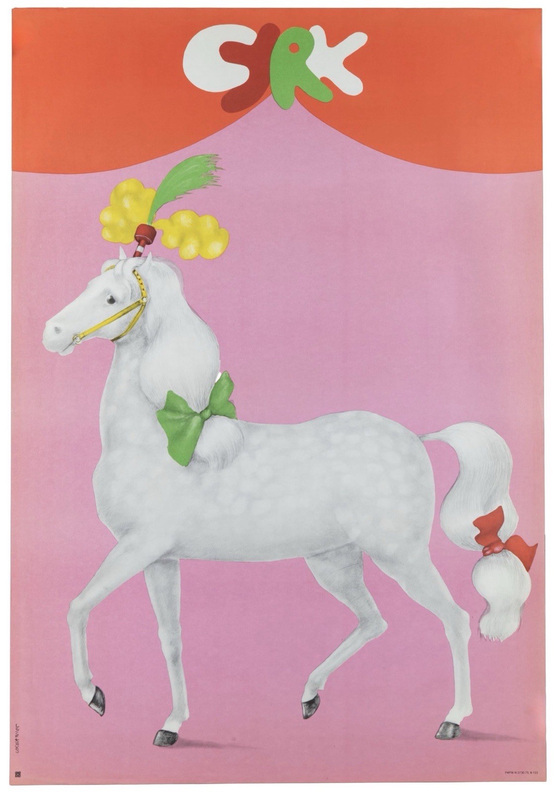 Vintage 1970 Maciej Urbaniec CYRK Polish Poster Circus Horse Modern Art MCM