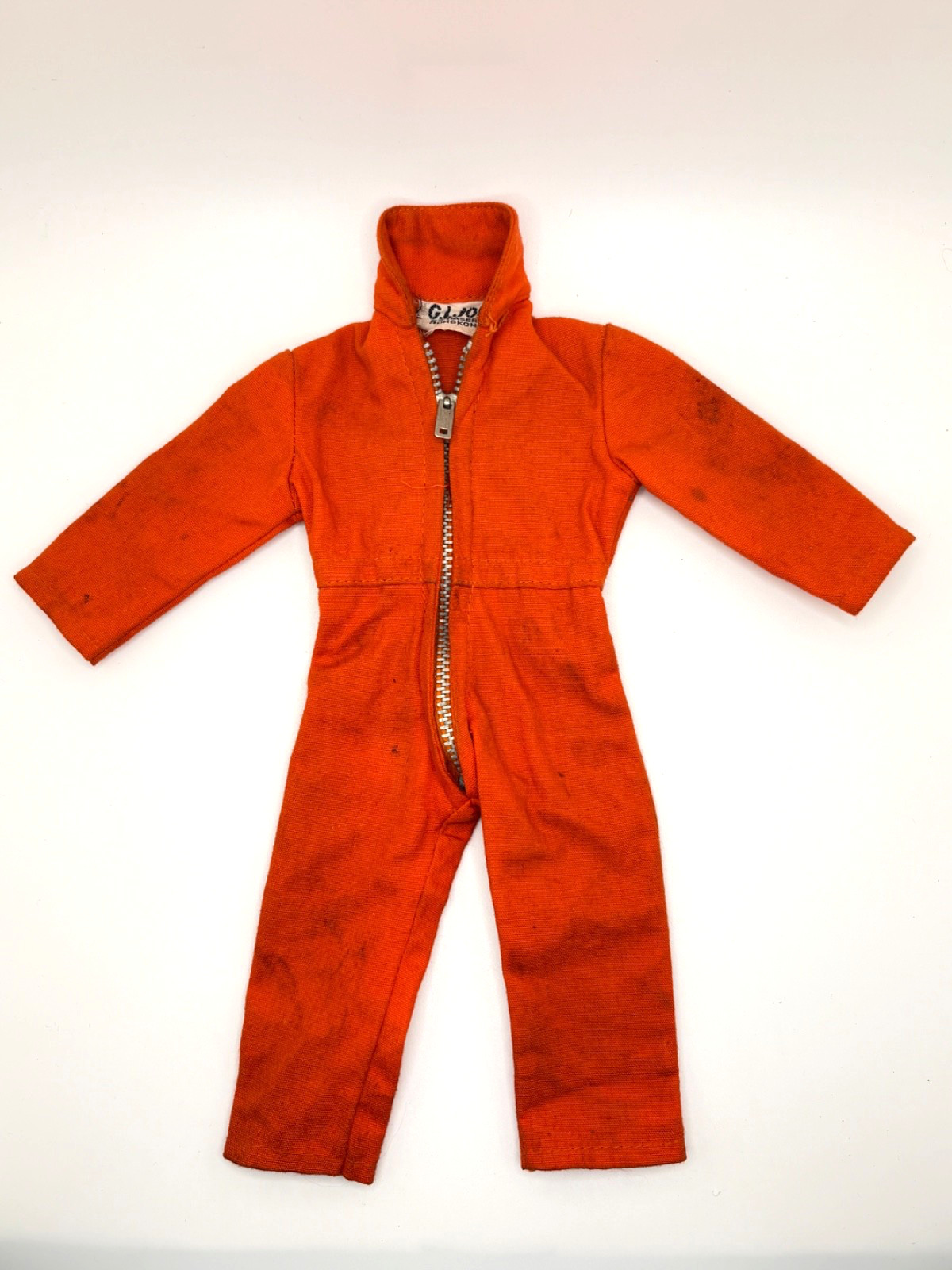 1970 Vintage GI Joe 12” Adventure Team Action Figure Zip Up Orange Jumpsuit