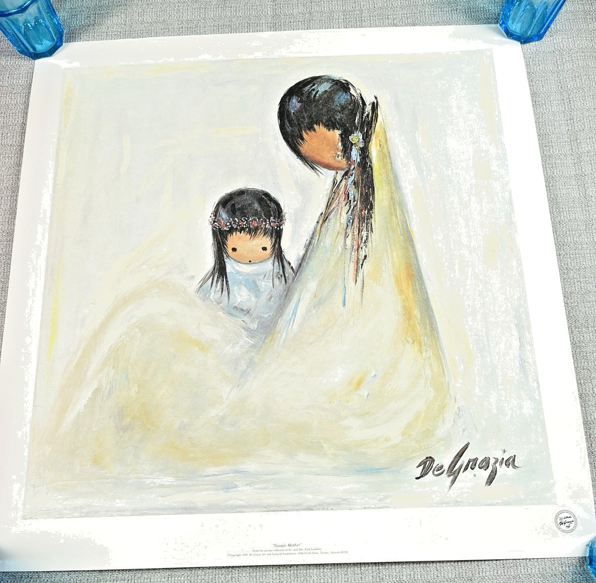 Vintage Ted DeGrazia Navajo Mother Lithograph 1990 Authentic Seal Print Vintage Ted DeGrazia Navajo Mother Lithograph 1990 Authentic Seal Print