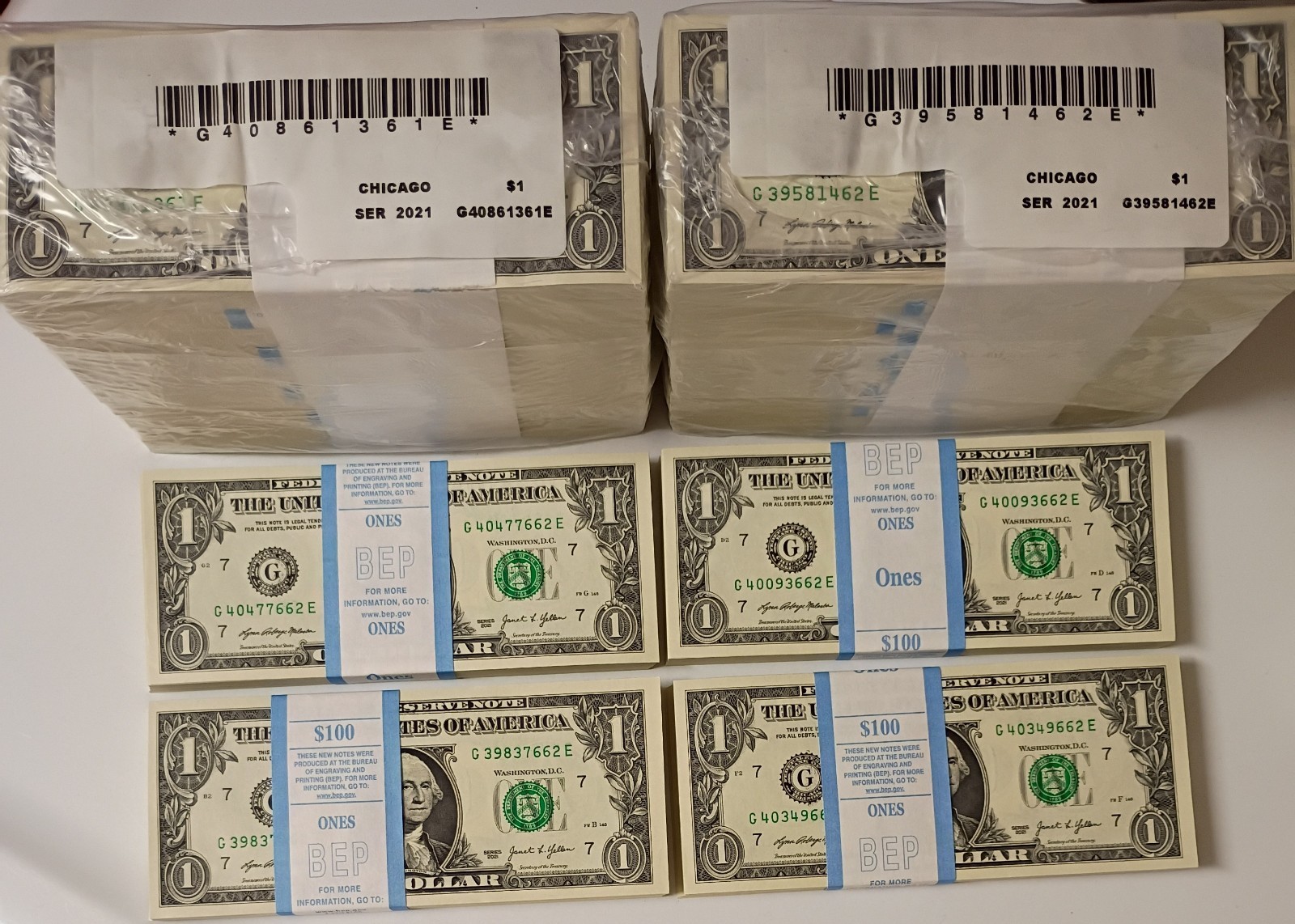  2021- Uncirculated $1 Pack BEP- 100 Notes Per Pack- Buy It Now/Per Pack