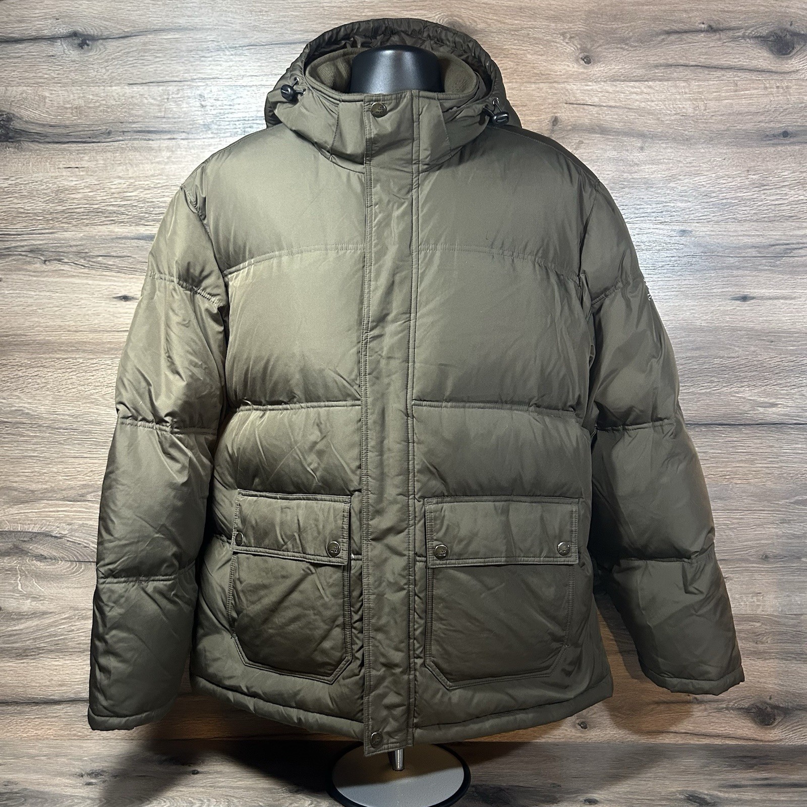 Vintage F.O.G. London Fog Men’s M Olive Green Down Puffer Jacket 90s Excellent
