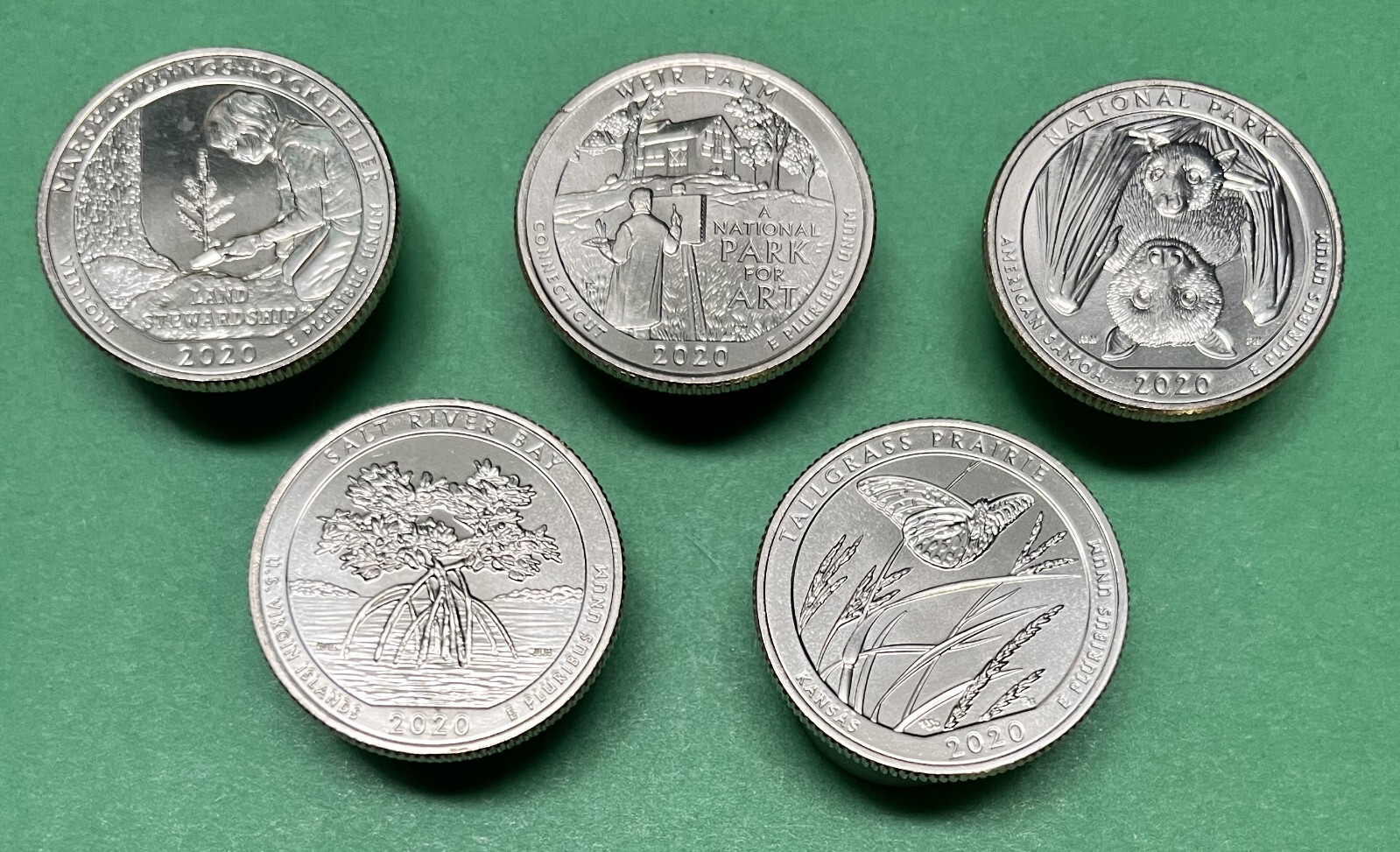 2020 S America the Beautiful Quarter ATB clad Set from US Mint Rolls 2020 S America the Beautiful Quarter ATB clad Set from US Mint Rolls