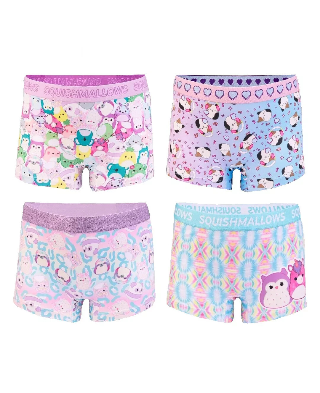 Girls\' Squishmallows 4 Pack Girlshorts Underwear Size 6