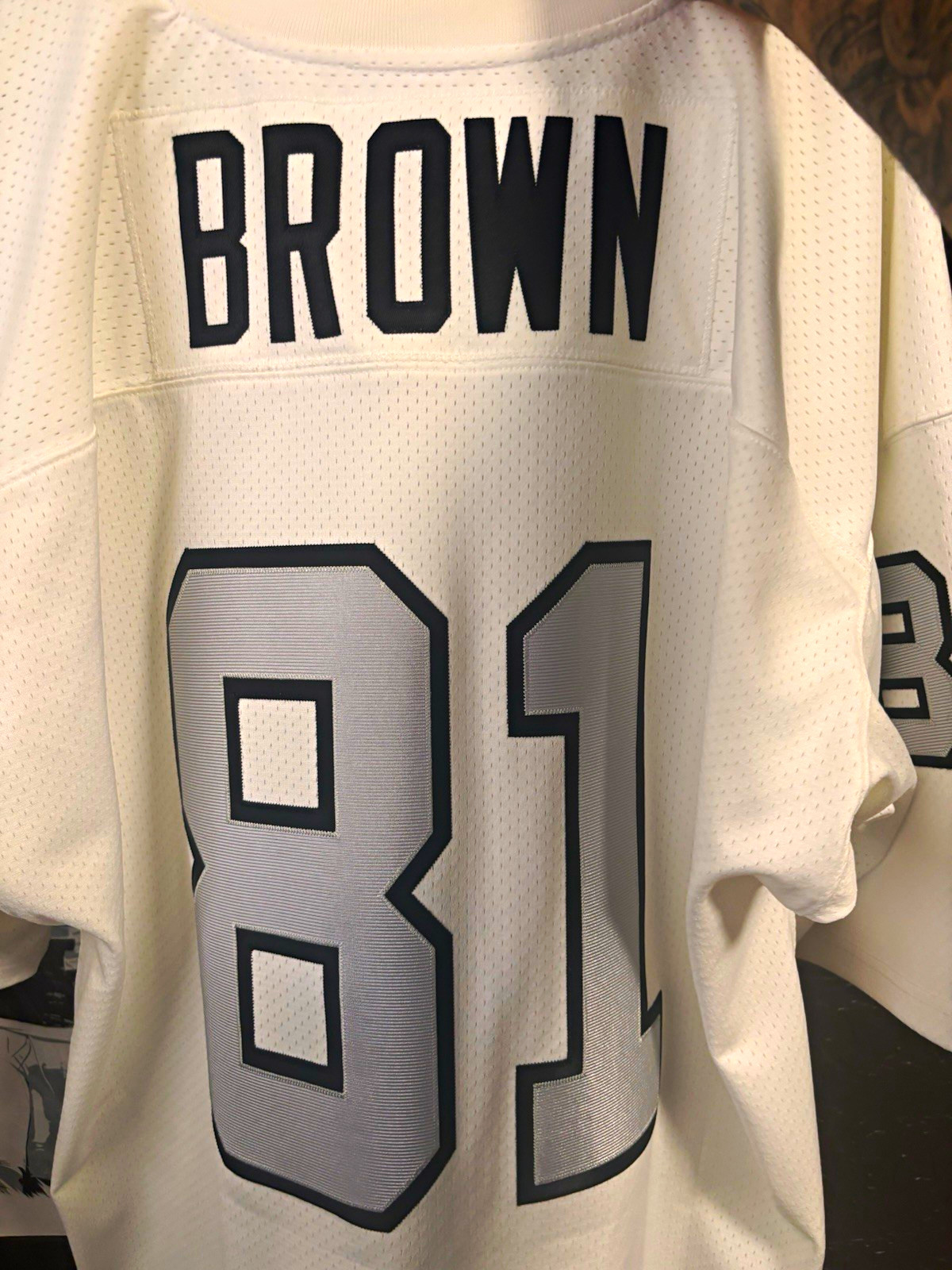 Mitchell & Ness Tim Brown #81 Oakland Raiders 1994 Throwback White Jersey #56 Mitchell & Ness Tim Brown #81 Oakland Raiders 1994 Throwback White Jersey #56