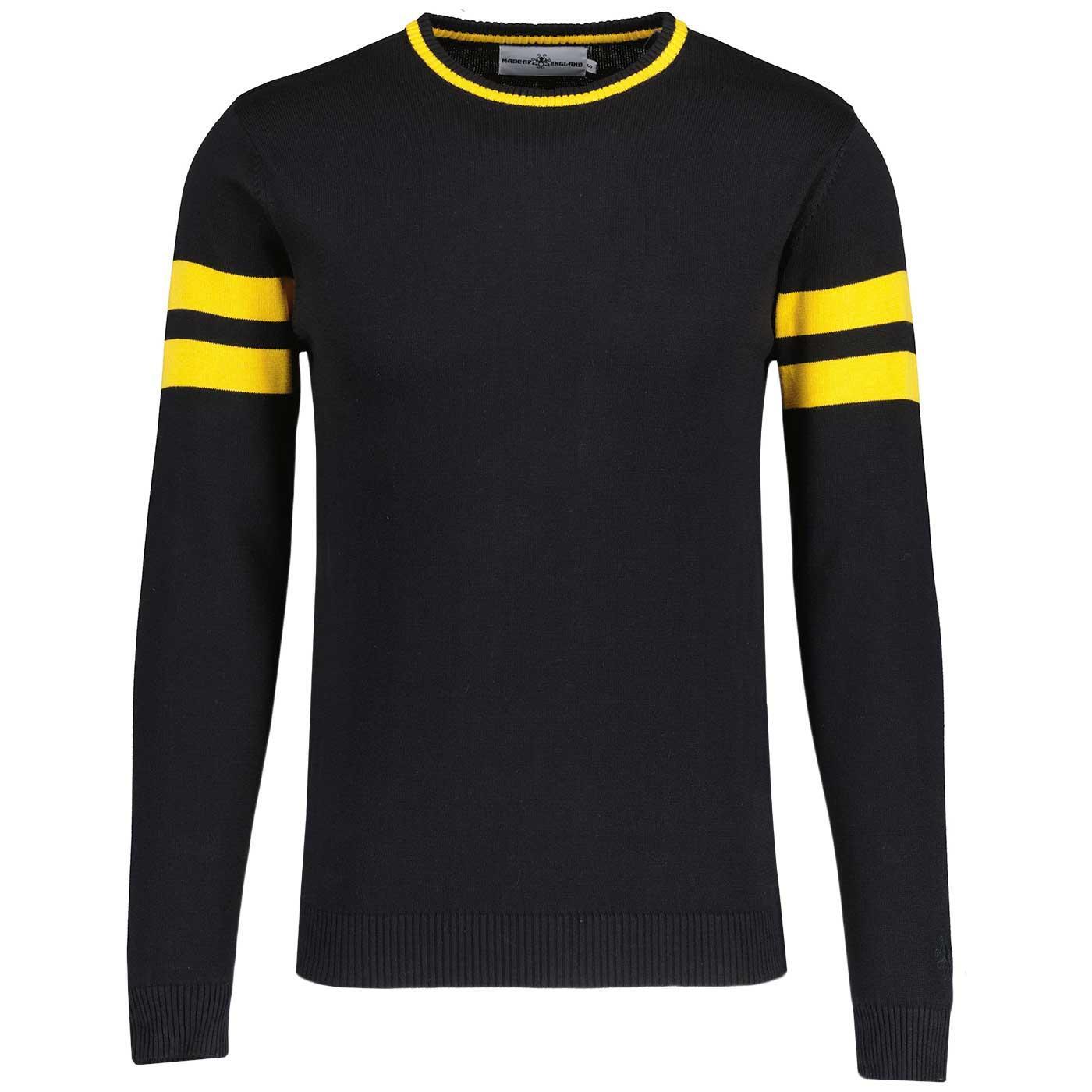 NEW MADCAP MOD RETRO VARSITY 70s 80s IVY LEAGUE KNITTED JUMPER Columbia MC1093