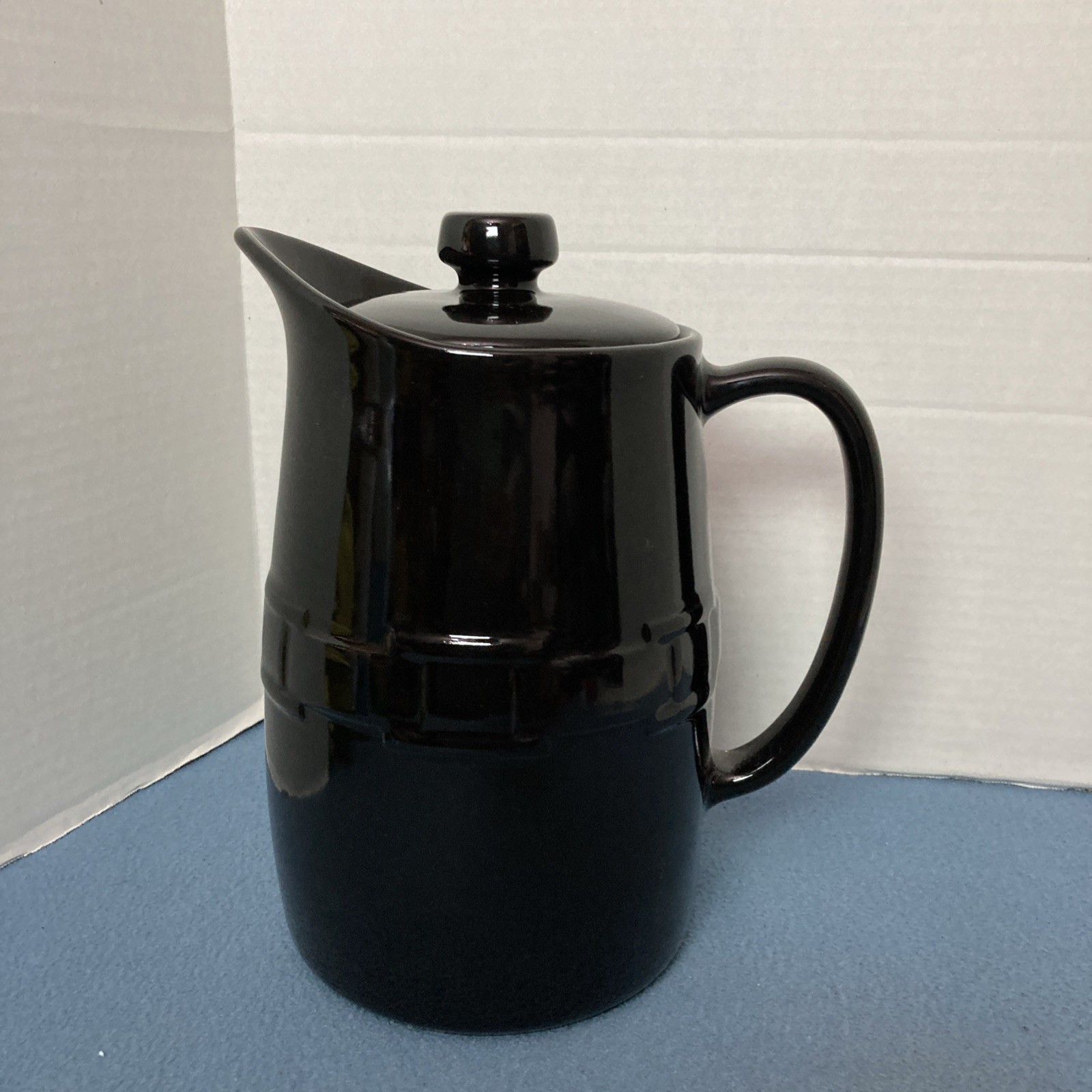 Longaberger Pottery Woven Traditions Chocolate Vitrified Insulated Coffee Carafe