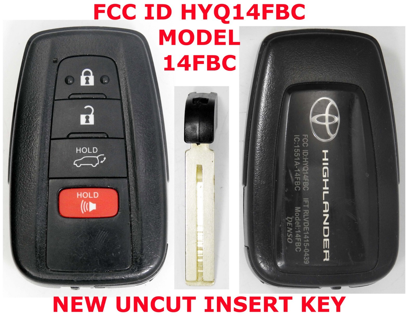 UNLOCKED OEM GENUINE Toyota Highlander PROX remote SMART UNCUT key Fob HYQ14FBC