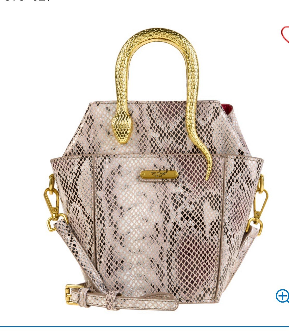 Sharif Legacy Serpantine Python Leather Mini Tote Bag- Taupe Multicolor