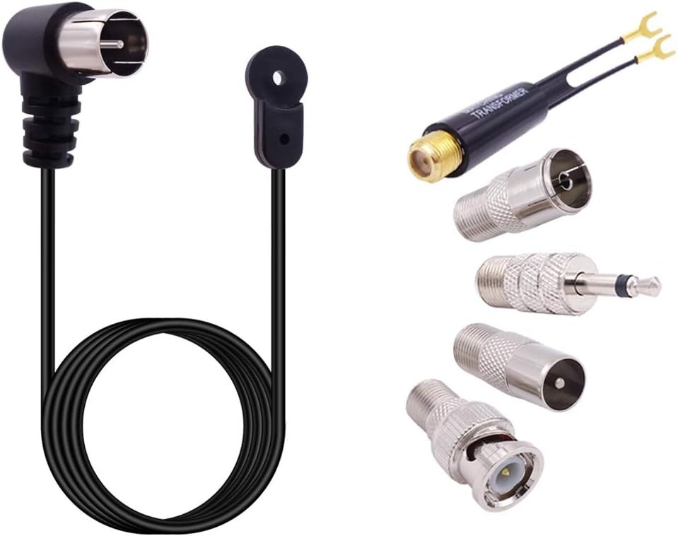 Universal FM Antenna 75 Ohm F Male Push on Plug Coax Coaxial Cable Antenna with