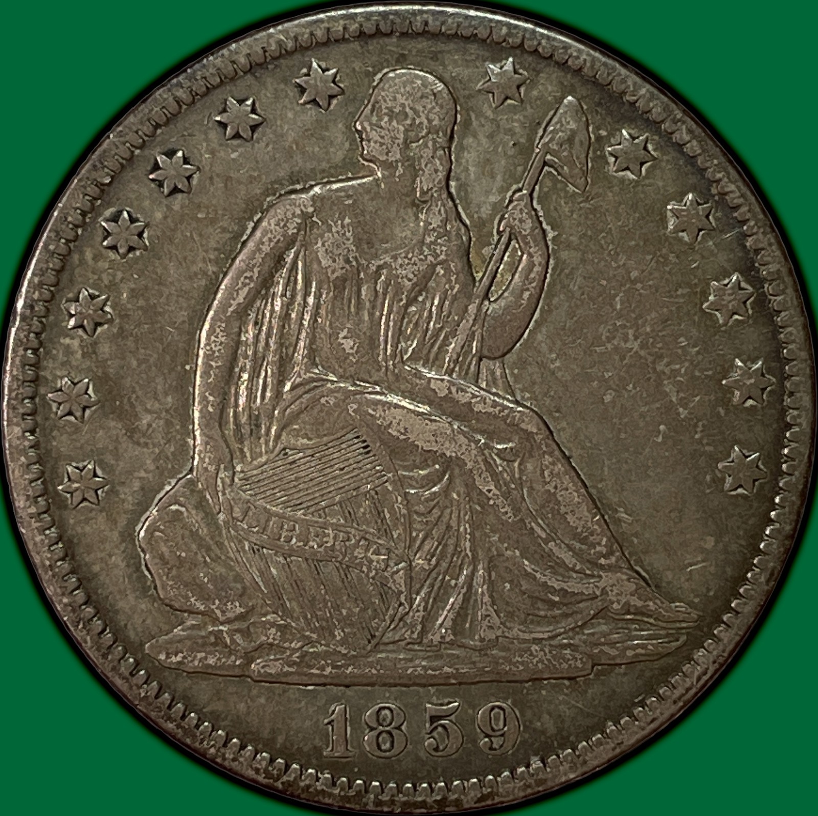 1859-O Seated Liberty Half Dollar Near Extremely Fine XF/VF+ Coin #39372