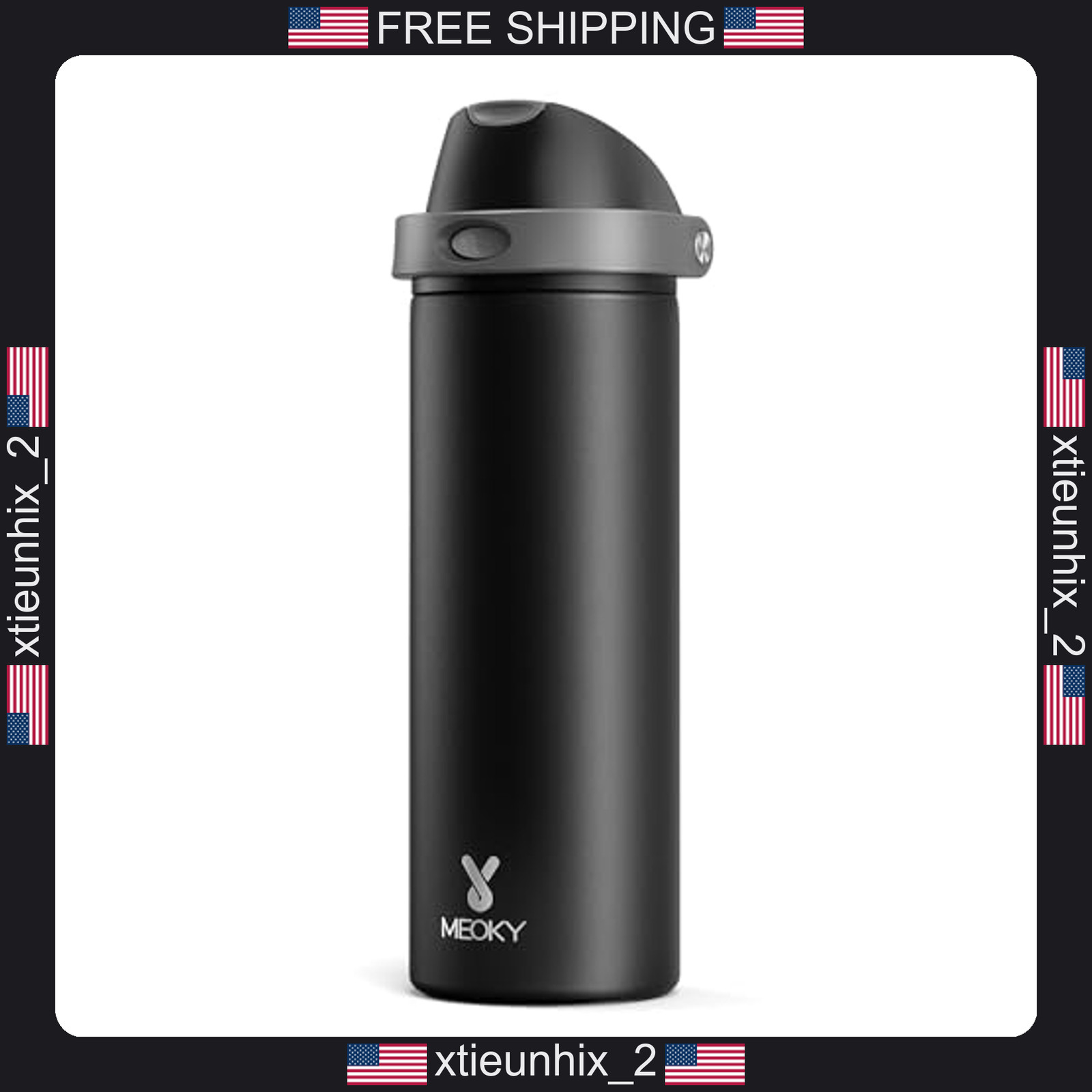 Stainless Steel Water Bottle 24 oz with 2-in-1 Lid, Leak Proof, Cold for Travel