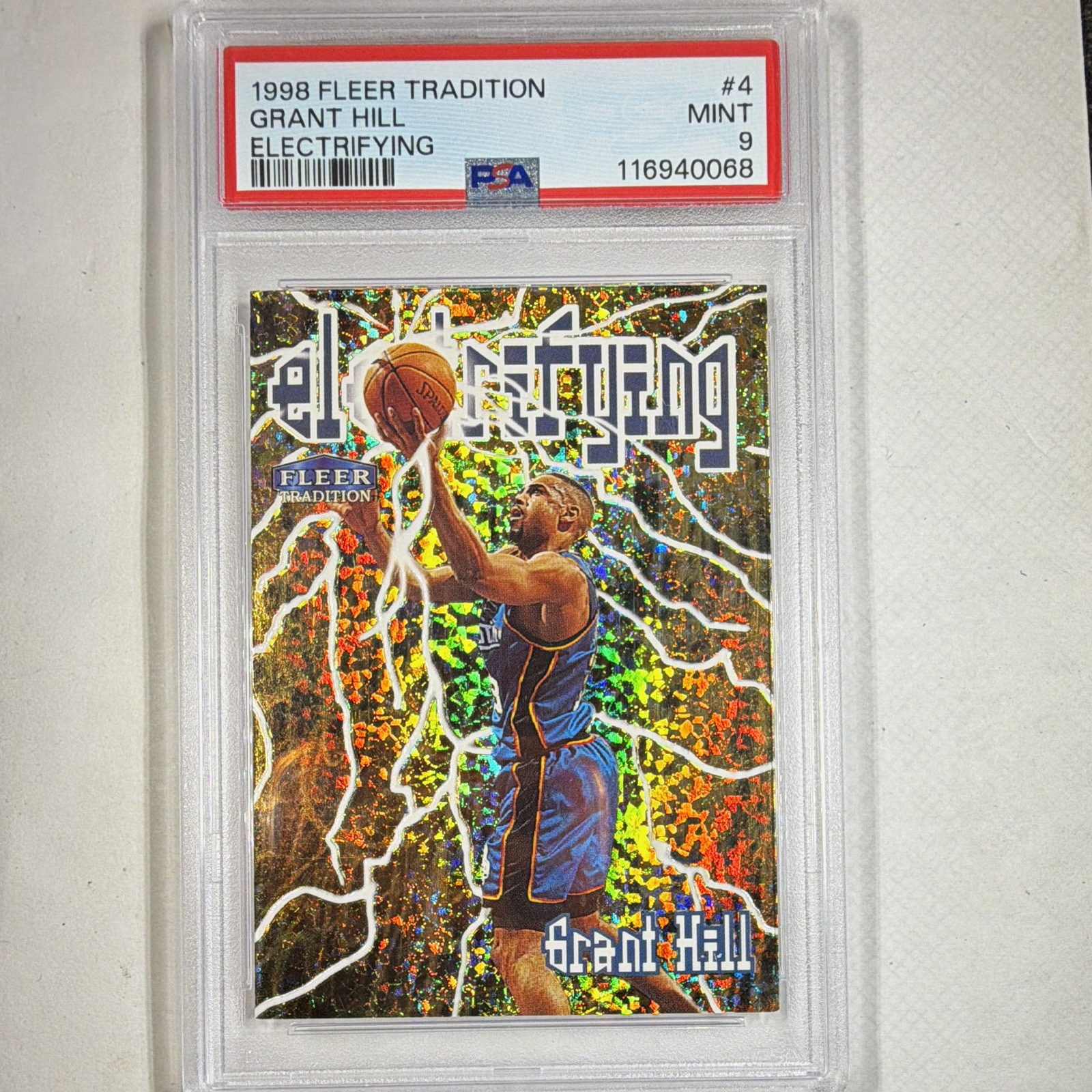 Fleer 1998-99 Fleer Tradition Electrifying Grant Hill PSA 9 #4E Pistons Fleer 1998-99 Fleer Tradition Electrifying Grant Hill PSA 9 #4E Pistons