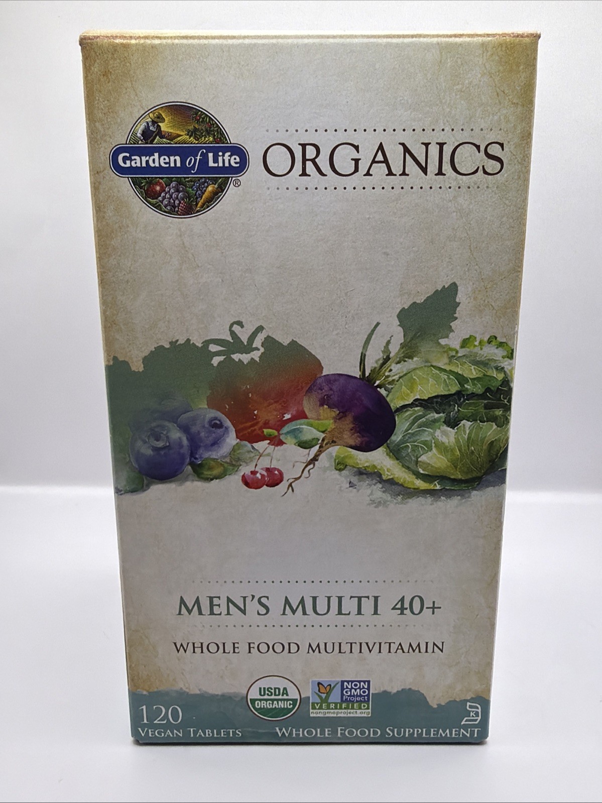 Garden of Life Organic Men\'s Multi 40+ - 120 Vegan Tablets BB:12/2027 Garden of Life Organic Men\'s Multi 40+ - 120 Vegan Tablets BB:12/2027