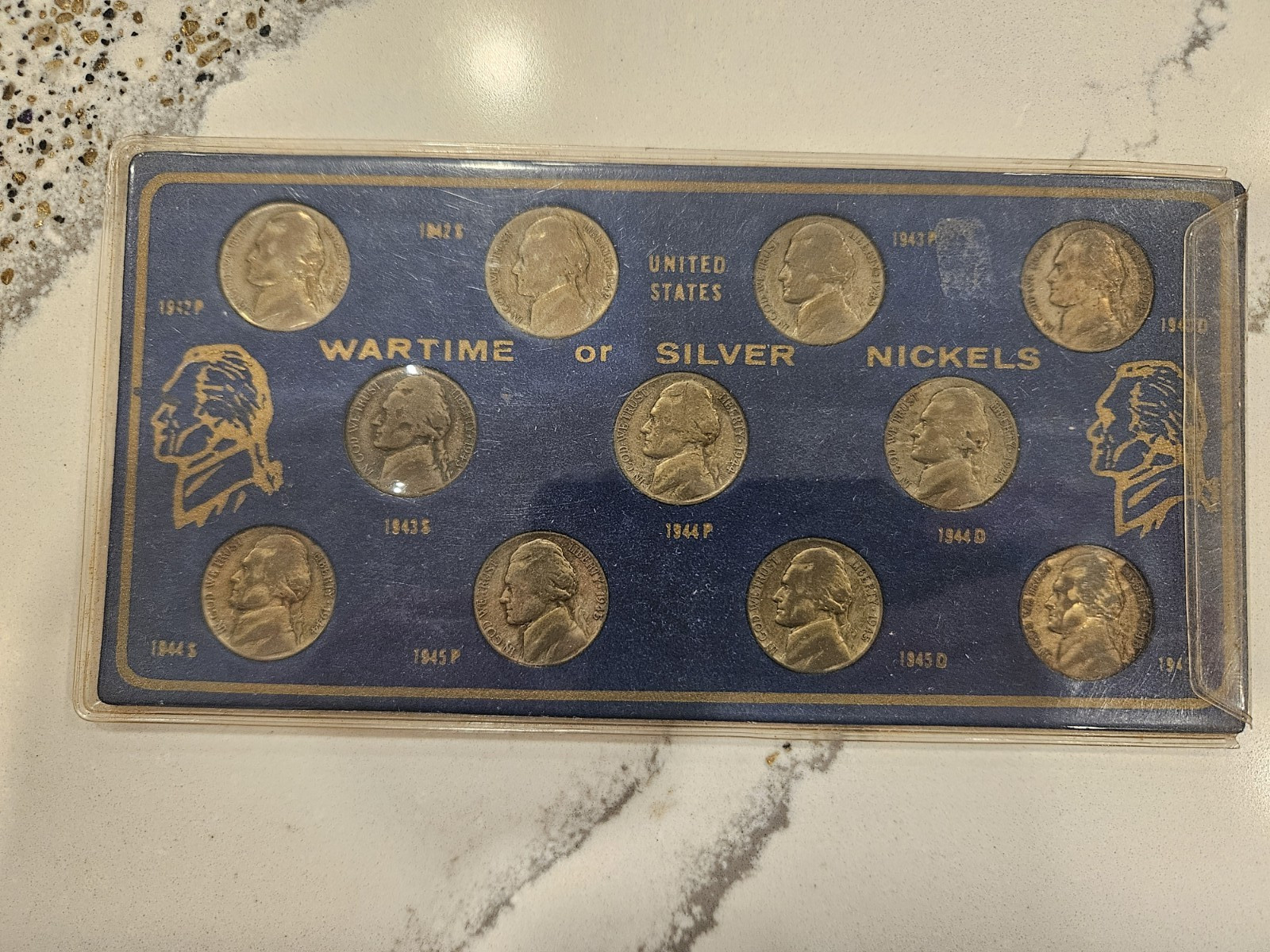 1942-1945 Wartime Silver Nickels Circulated Complete Set