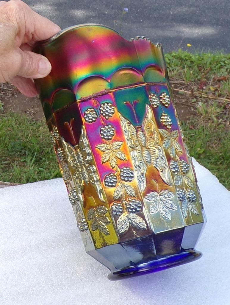 FENTON BLUE CARNIVAL GLASS  \