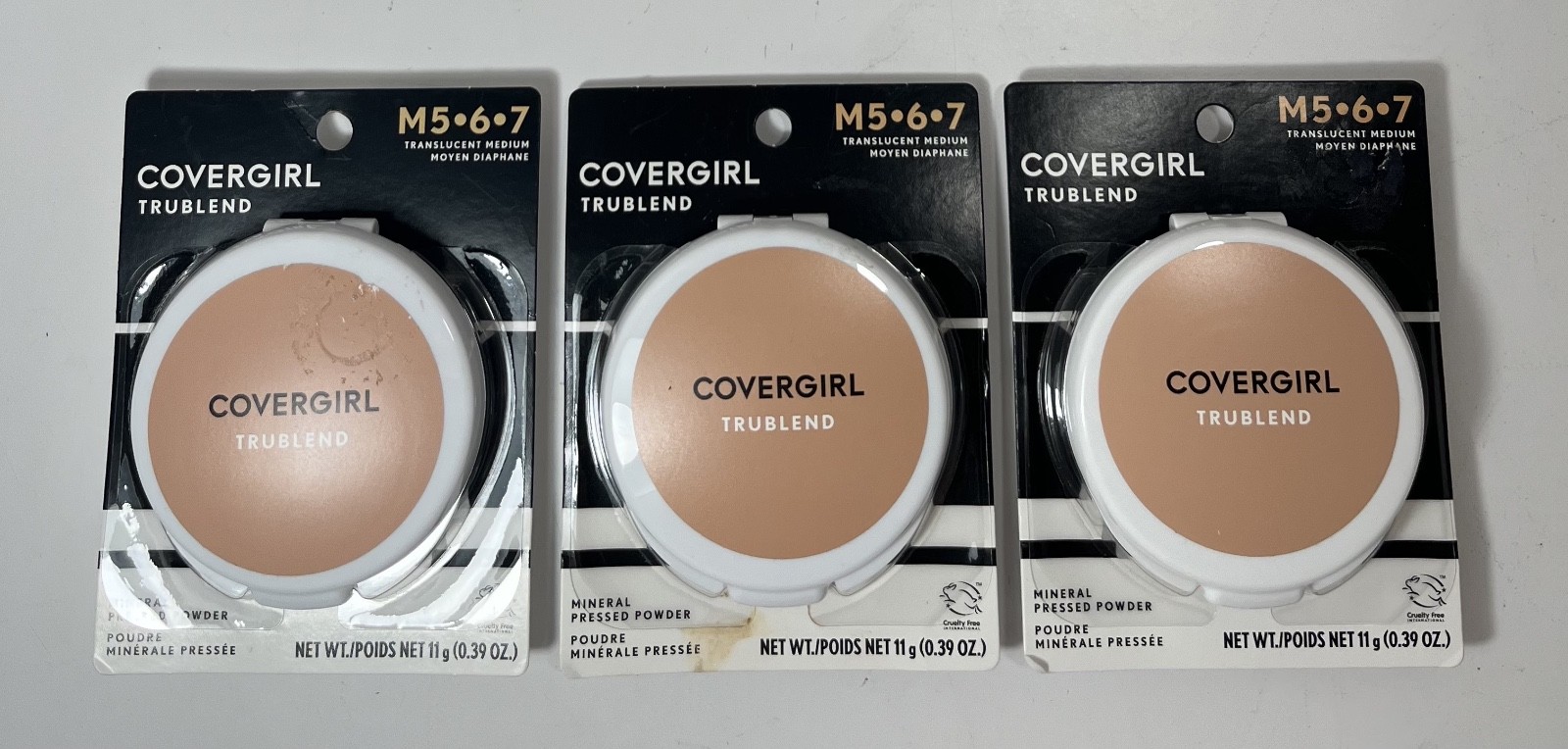 3x COVERGIRL TruBlend Mineral Pressed Powder Translucent MEDIUM M5•6•7 - NEW