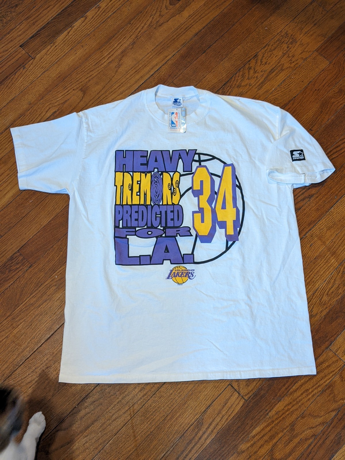 Vintage Shaq Starter NBA LA Lakers Starter 90s Y2K Shirt Tremors Reported Vintage Shaq Starter NBA LA Lakers Starter 90s Y2K Shirt Tremors Reported
