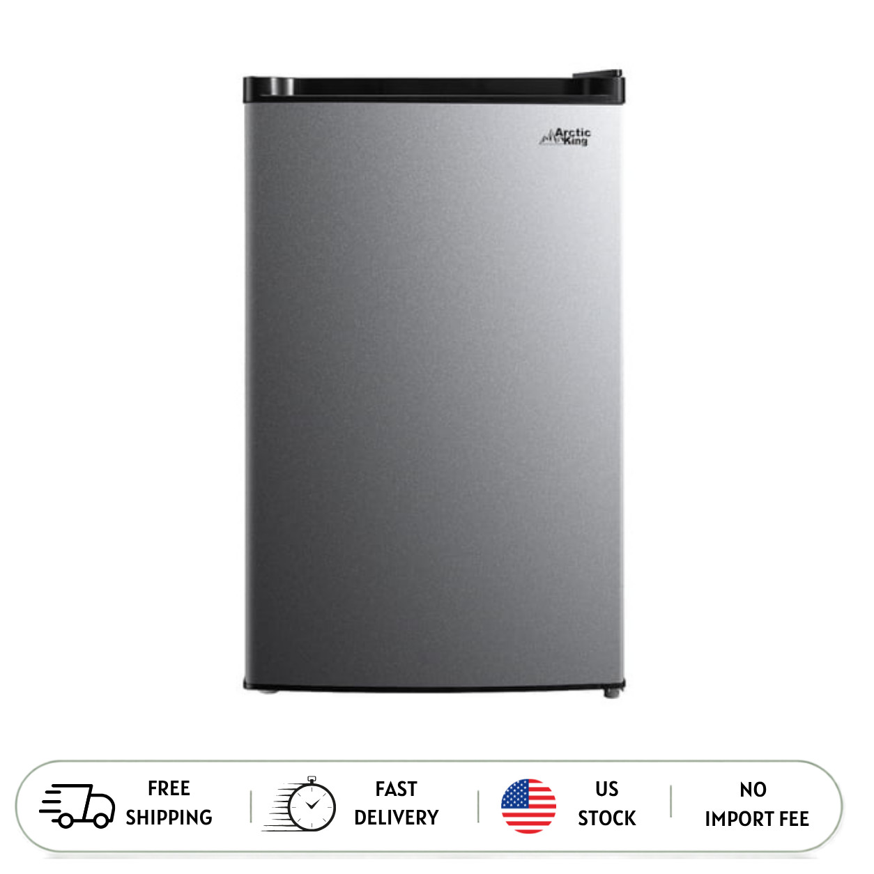 Arctic King 4.4 Cu Ft Compact Single Door Refrigerator Stainless Steel