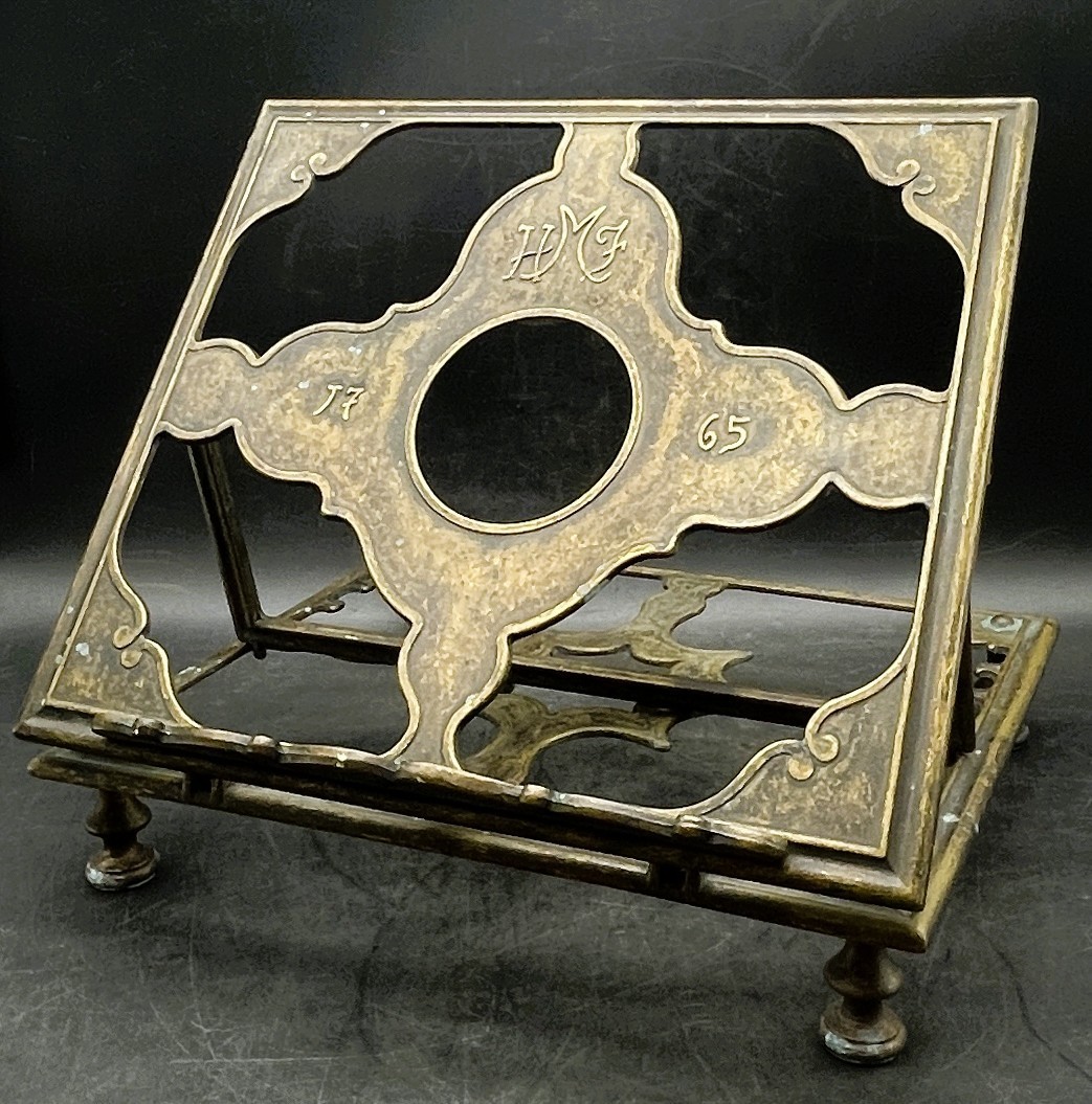 Antique French Bronze Adjustable Book Stand Music Bible Holder c1920 HFM